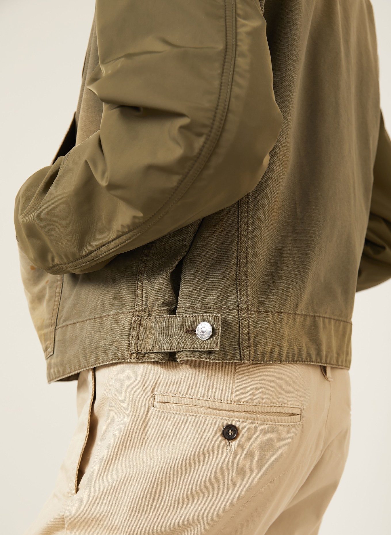 DSQUARED2 CARPENTER Oversized Jacket in a mix of materials: KHAKI