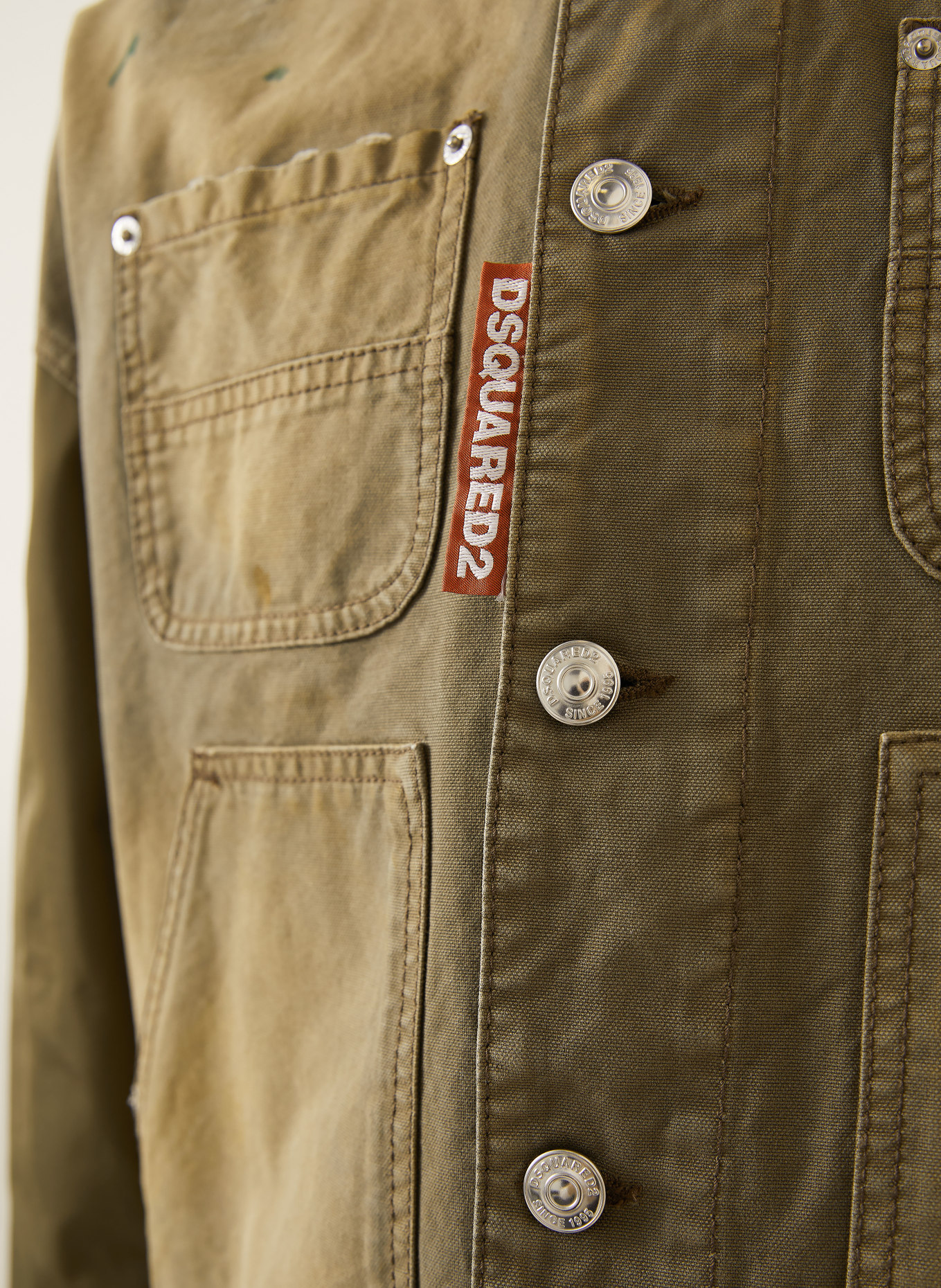 DSQUARED2 CARPENTER Oversized Jacket in a mix of materials: KHAKI