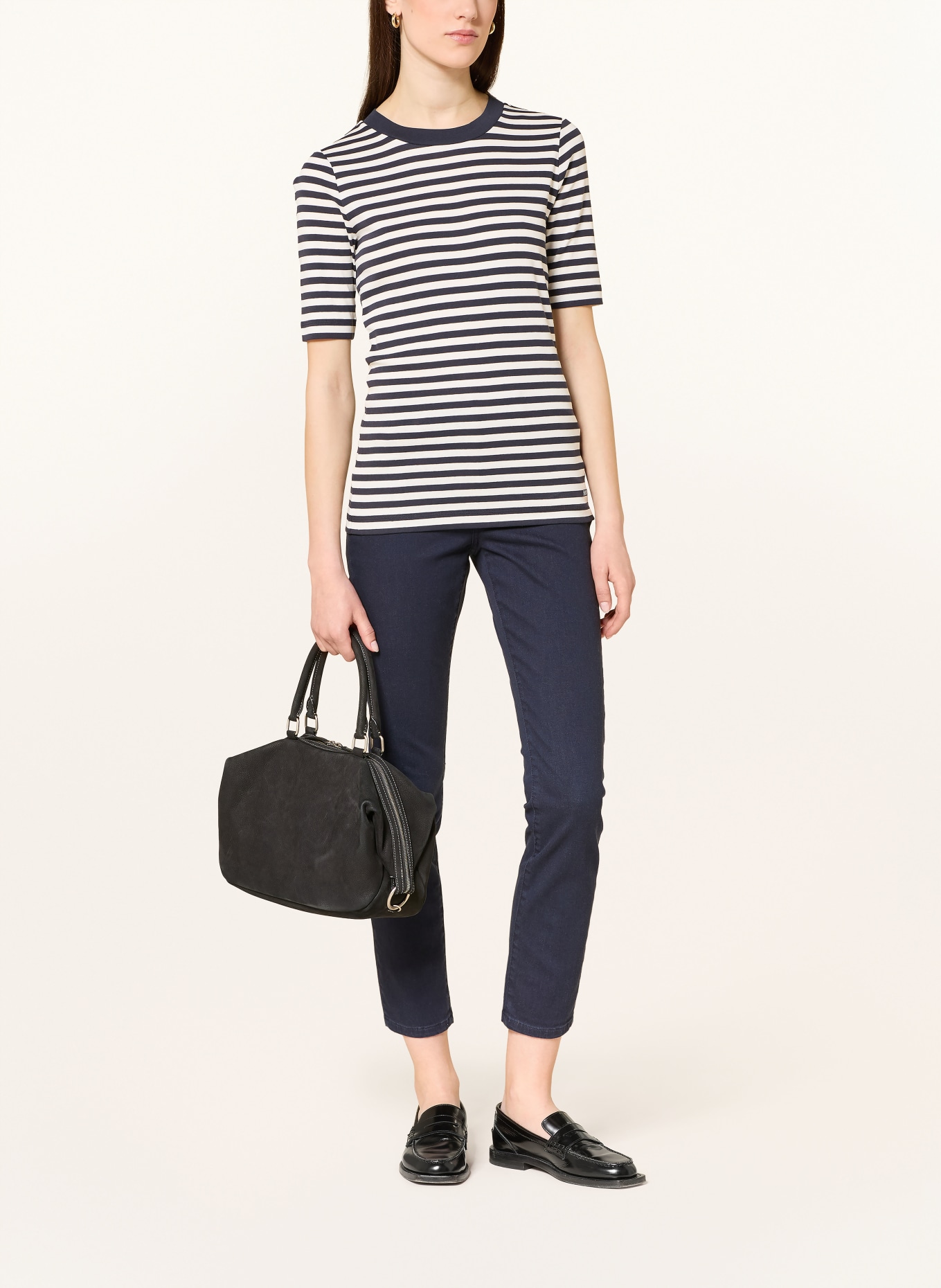 BOGNER T-shirt NIKINI: BLEU FONCÉ / BLANC