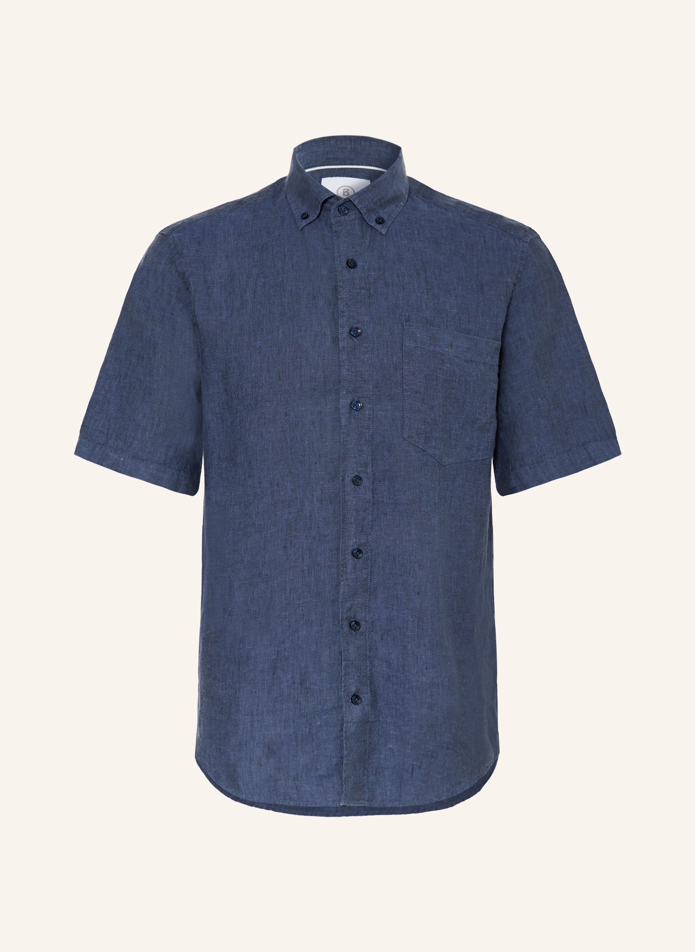 BOGNER Koszula z krótkim rękawem LYKOS-5 Comfort Fit z lnu: NIEBIESKI