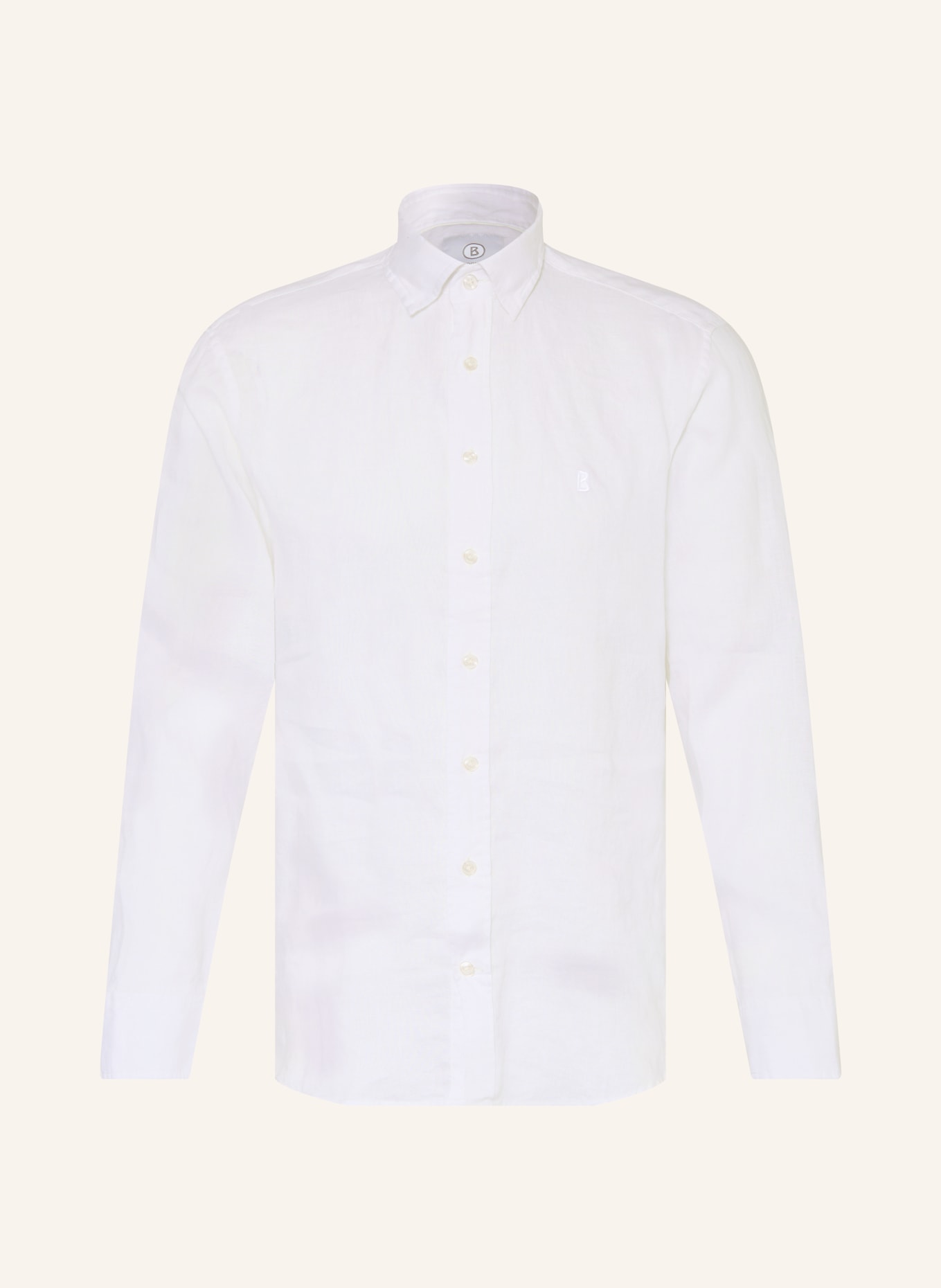 BOGNER Chemise en lin TIMI coupe classique: BLANC