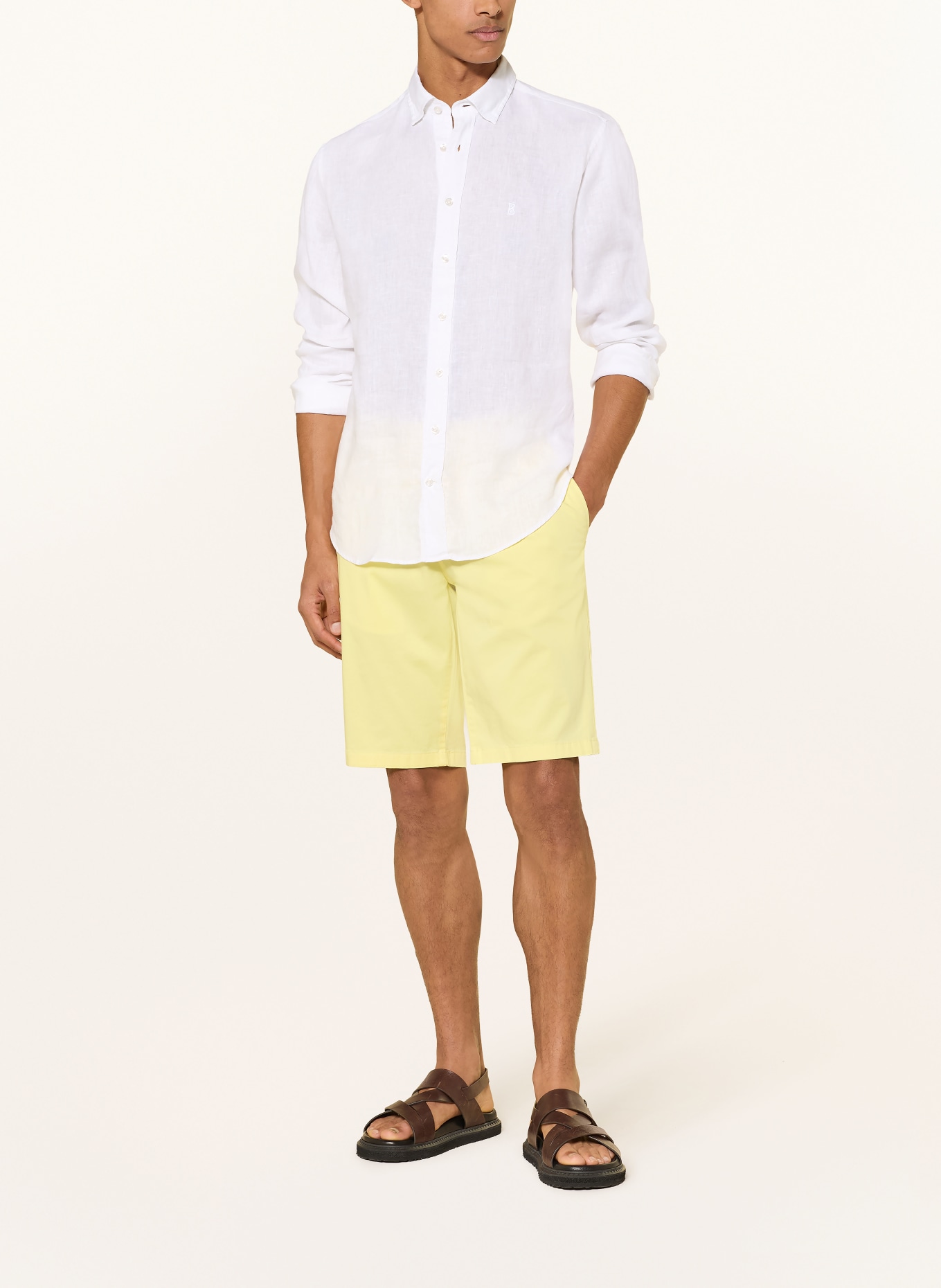 BOGNER Chemise en lin TIMI coupe classique: BLANC