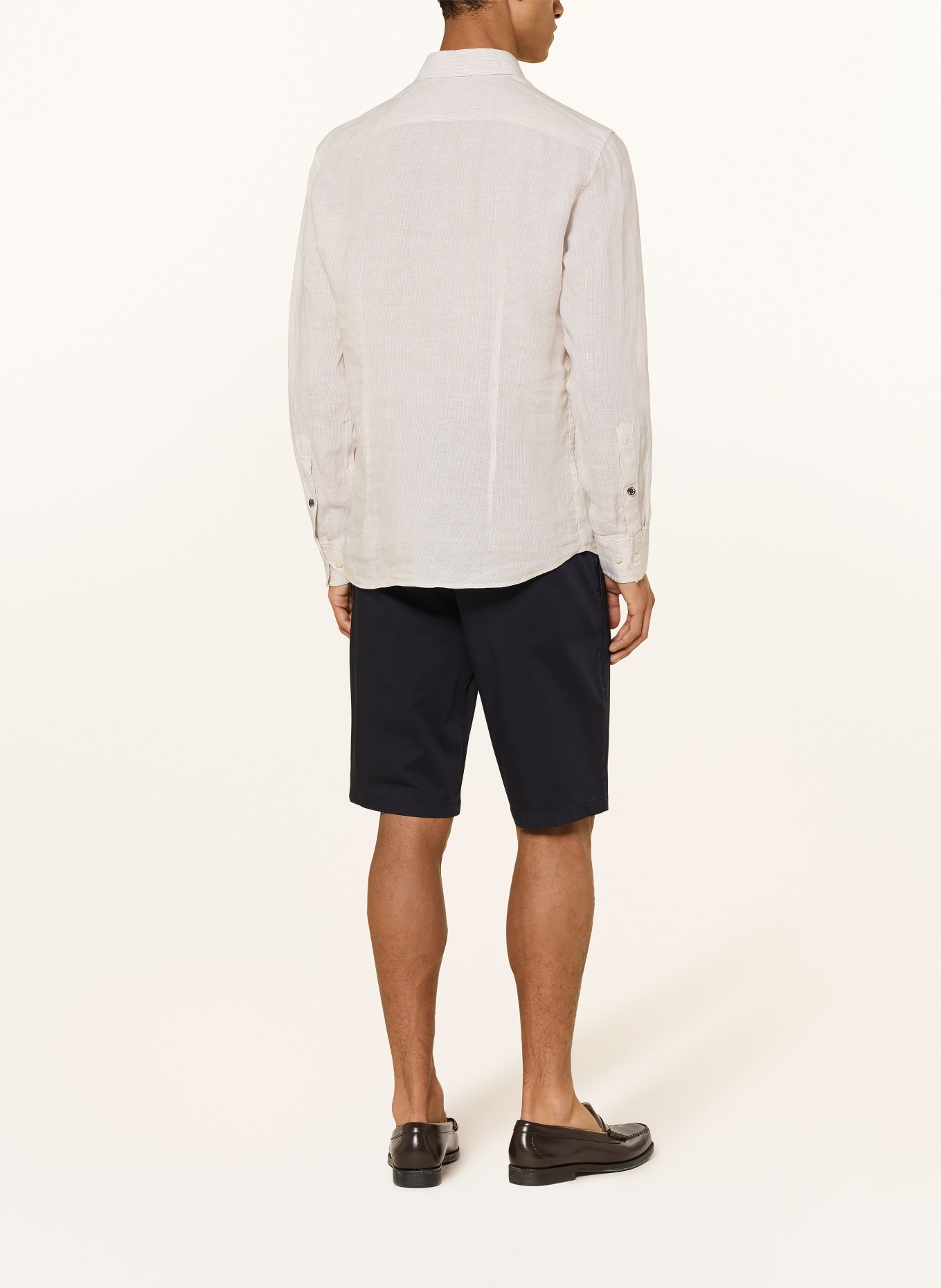 BOGNER Leinenhemd TIMI Regular Fit: BEIGE / WEISS