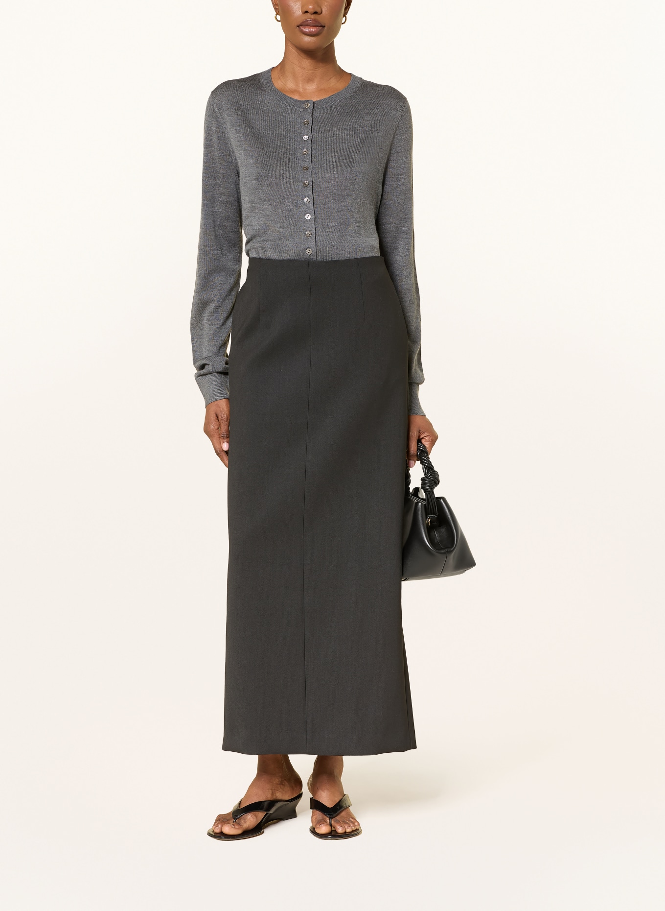 ALMADA LABEL Strickjacke HAYLA mit Seide: DUNKELGRAU