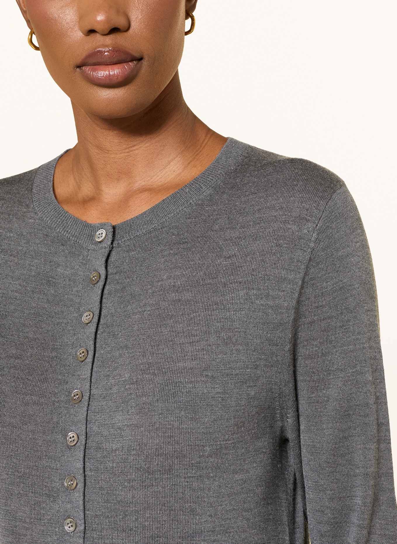 ALMADA LABEL Strickjacke HAYLA mit Seide: DUNKELGRAU