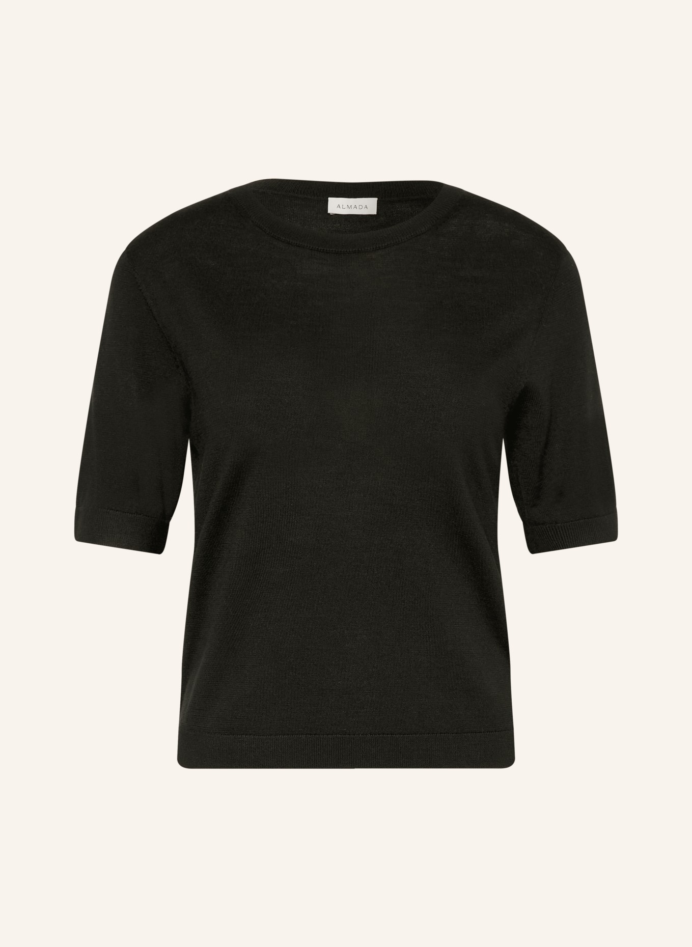 ALMADA LABEL Gebreid shirt PALOMA met zijde: ZWART