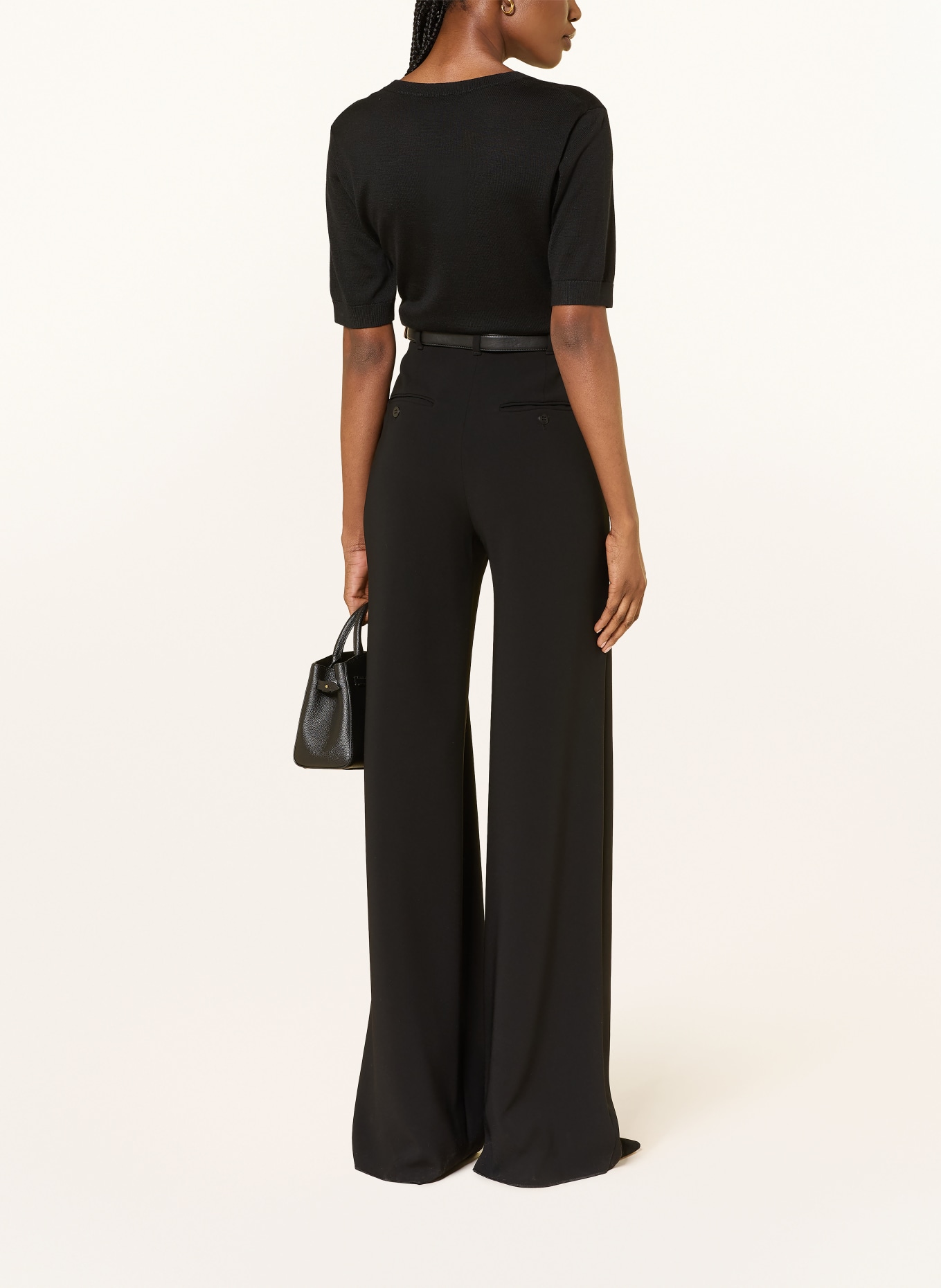 ALMADA LABEL Gebreid shirt PALOMA met zijde: ZWART