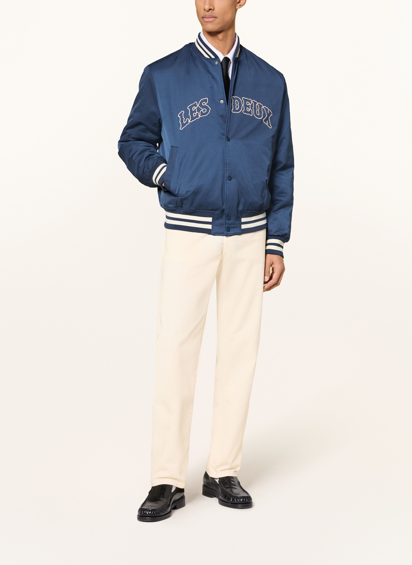 LES DEUX Blouson VARSITY: DUNKELBLAU / WEISS