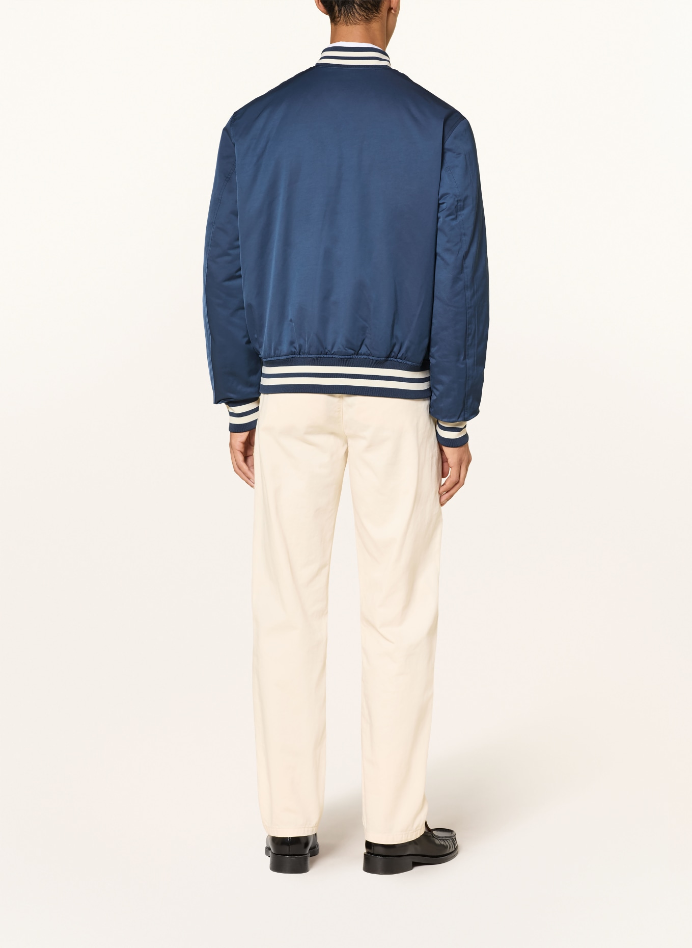 LES DEUX Blouson VARSITY: DUNKELBLAU / WEISS