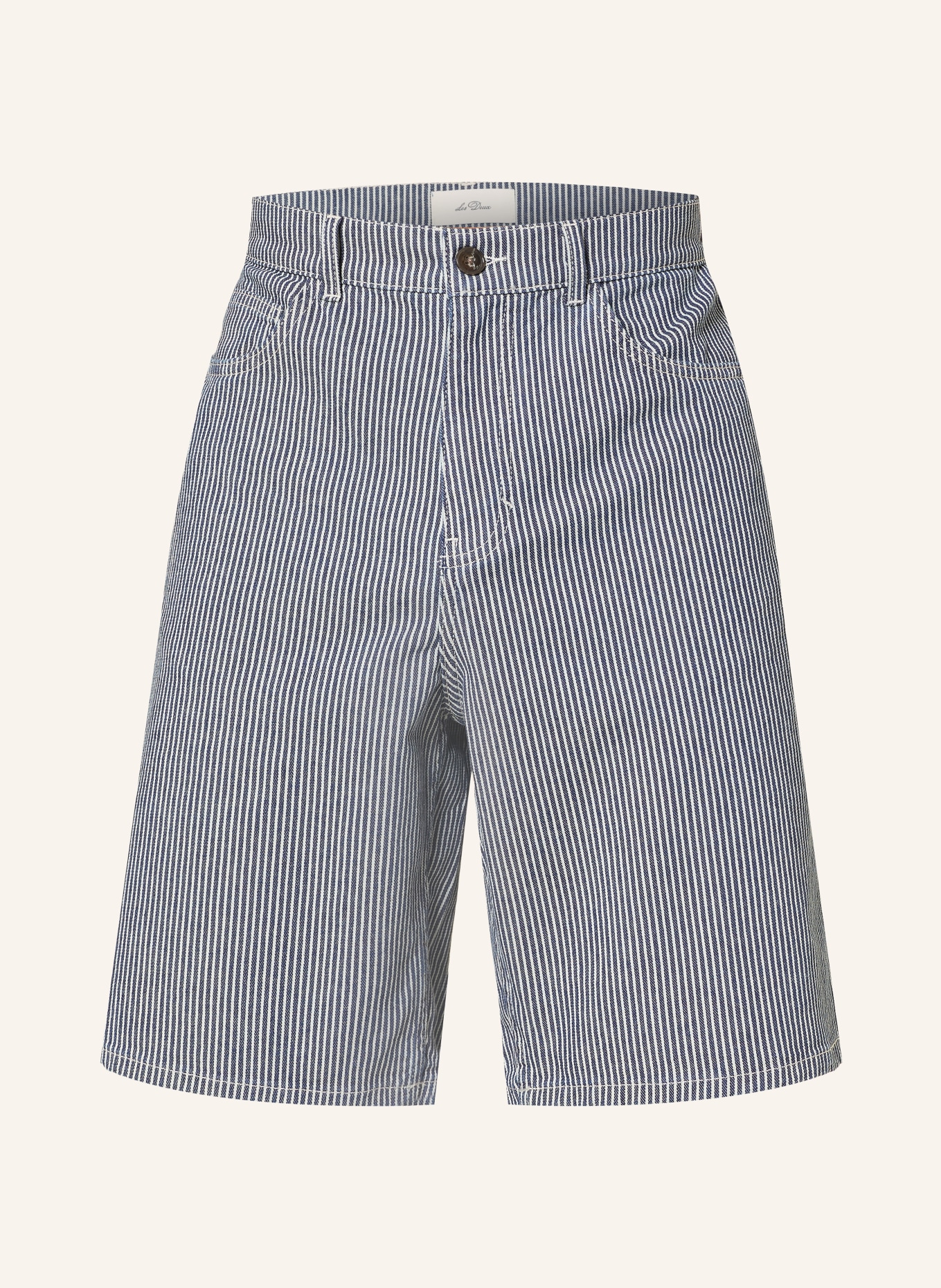 LES DEUX Short RYDER coupe ample: BLEU FONCÉ / BLANC