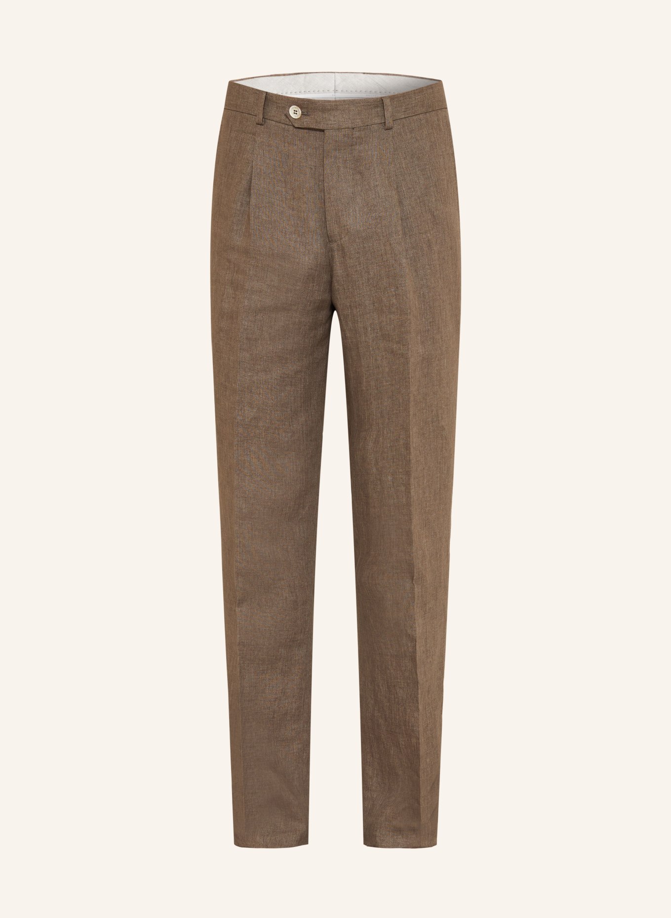 BRUNELLO CUCINELLI Kostuumbroek Extra Slim Fit van linnen: C089 NOCCIOLA