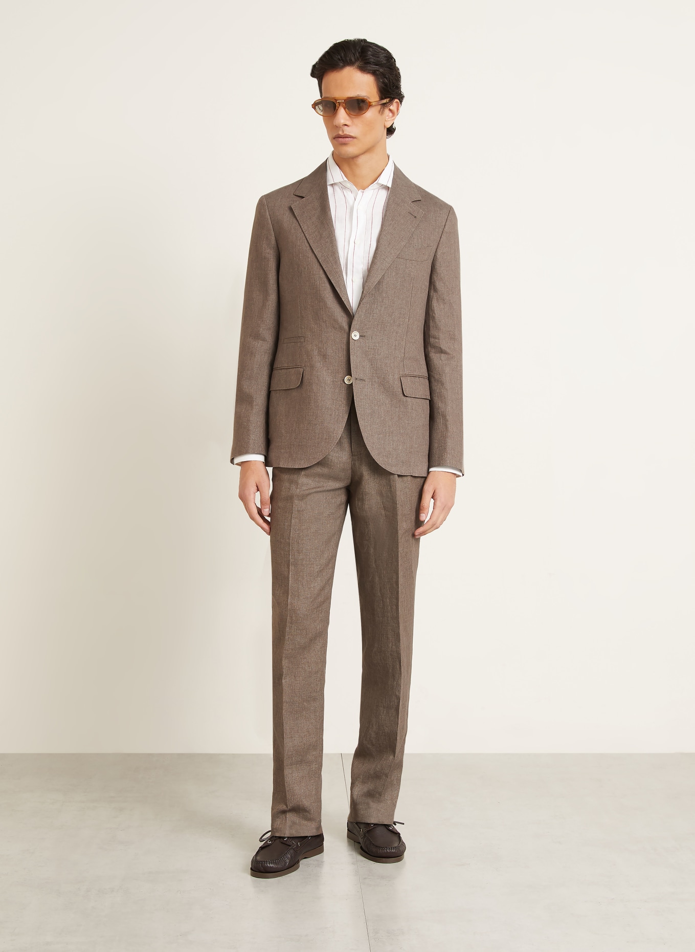 BRUNELLO CUCINELLI Extra slim fit colbert van linnen: C089 NOCCIOLA