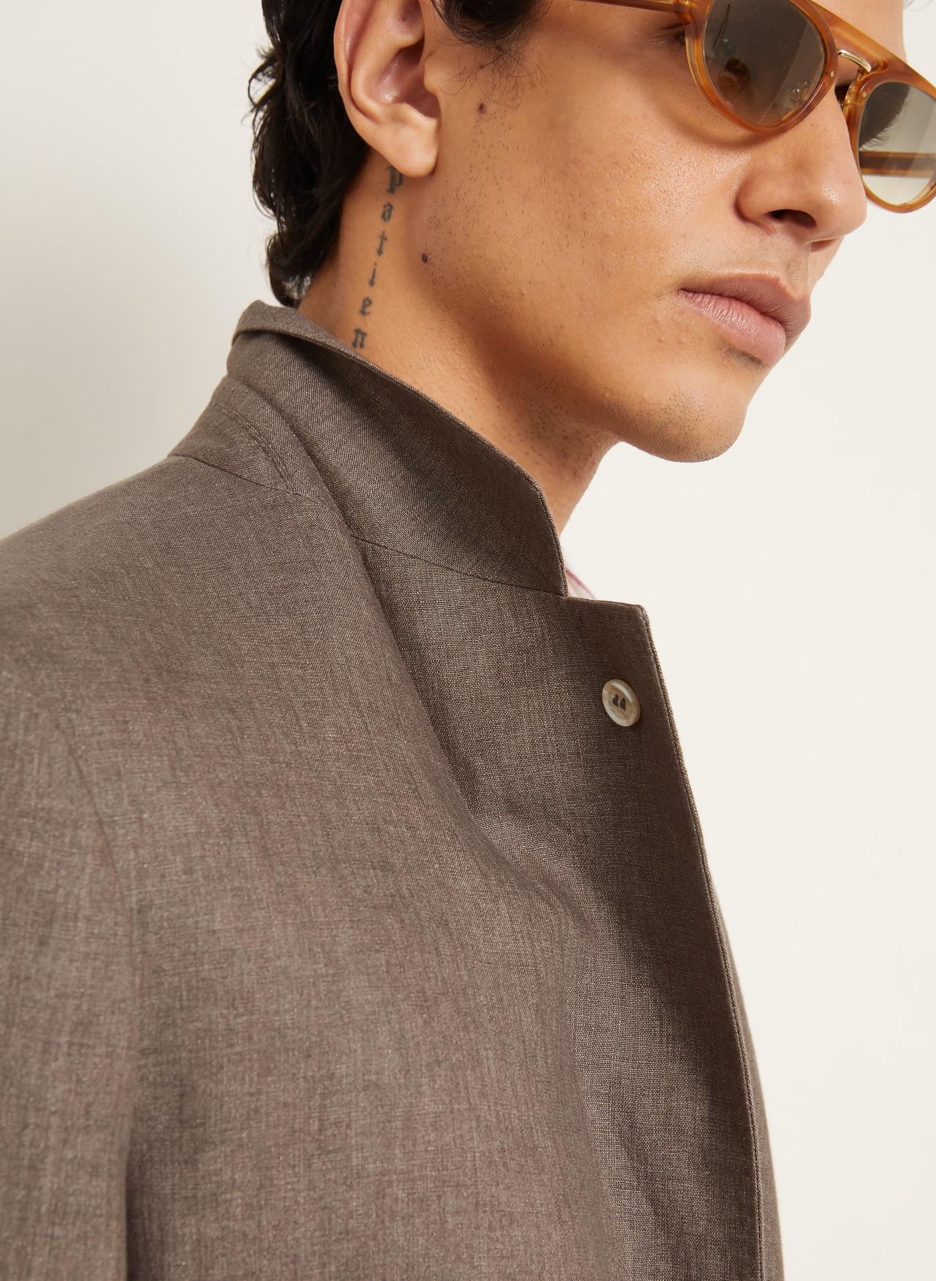 BRUNELLO CUCINELLI Extra slim fit colbert van linnen: C089 NOCCIOLA