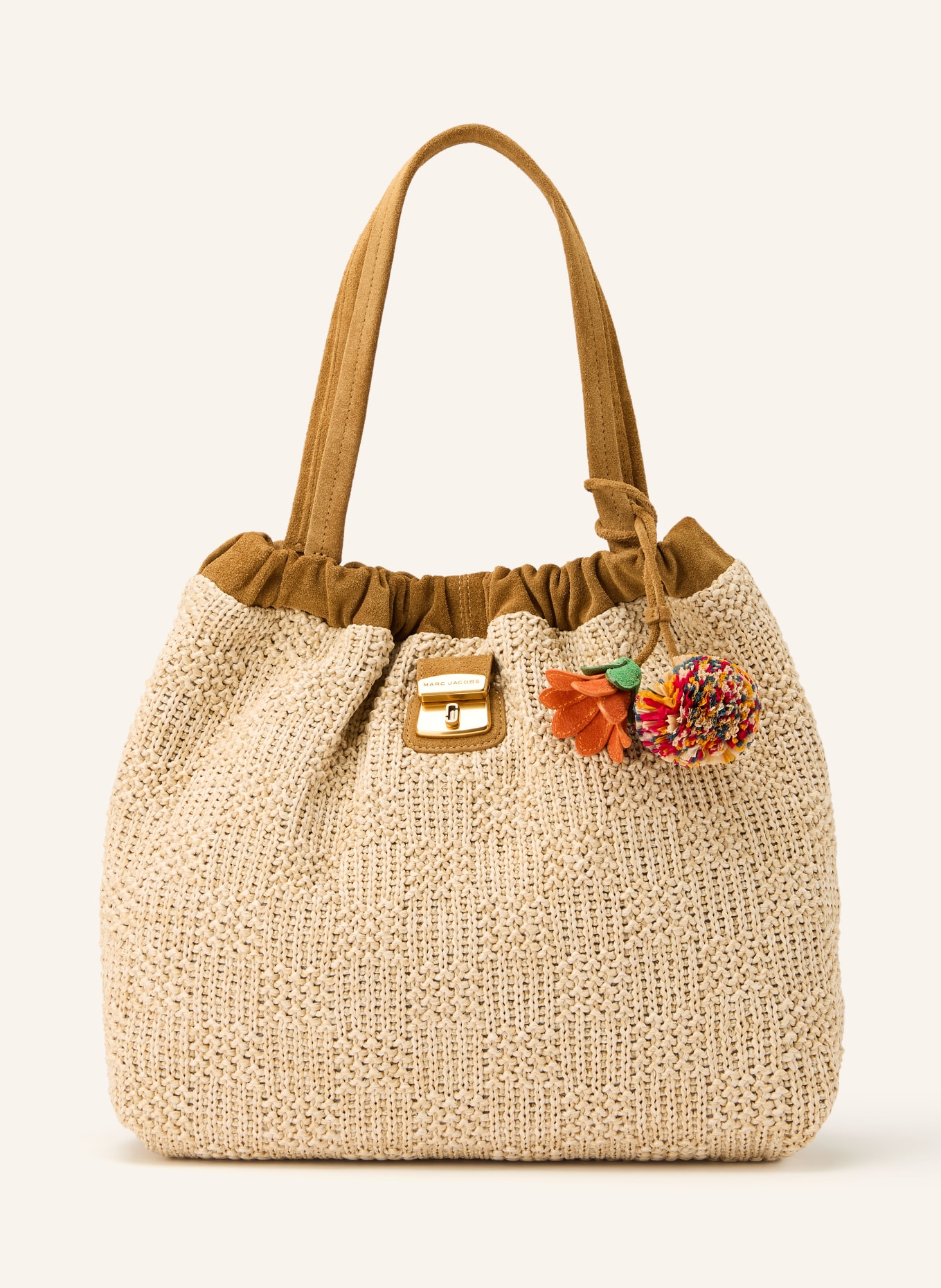 MARC JACOBS Schoudertas THE SUMMER WOVEN CRISTINA: BEIGE / BRUIN