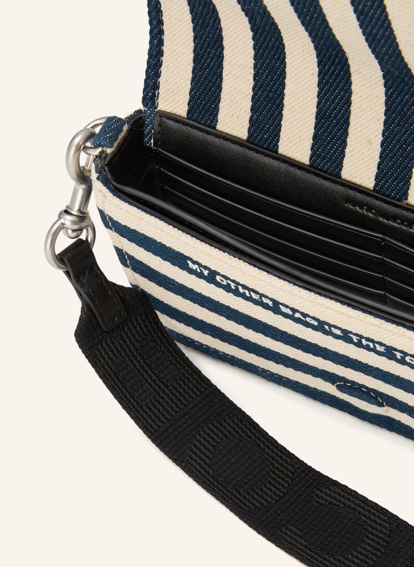 MARC JACOBS Umhängetasche THE MINI BAG: DUNKELBLAU / ECRU / SCHWARZ