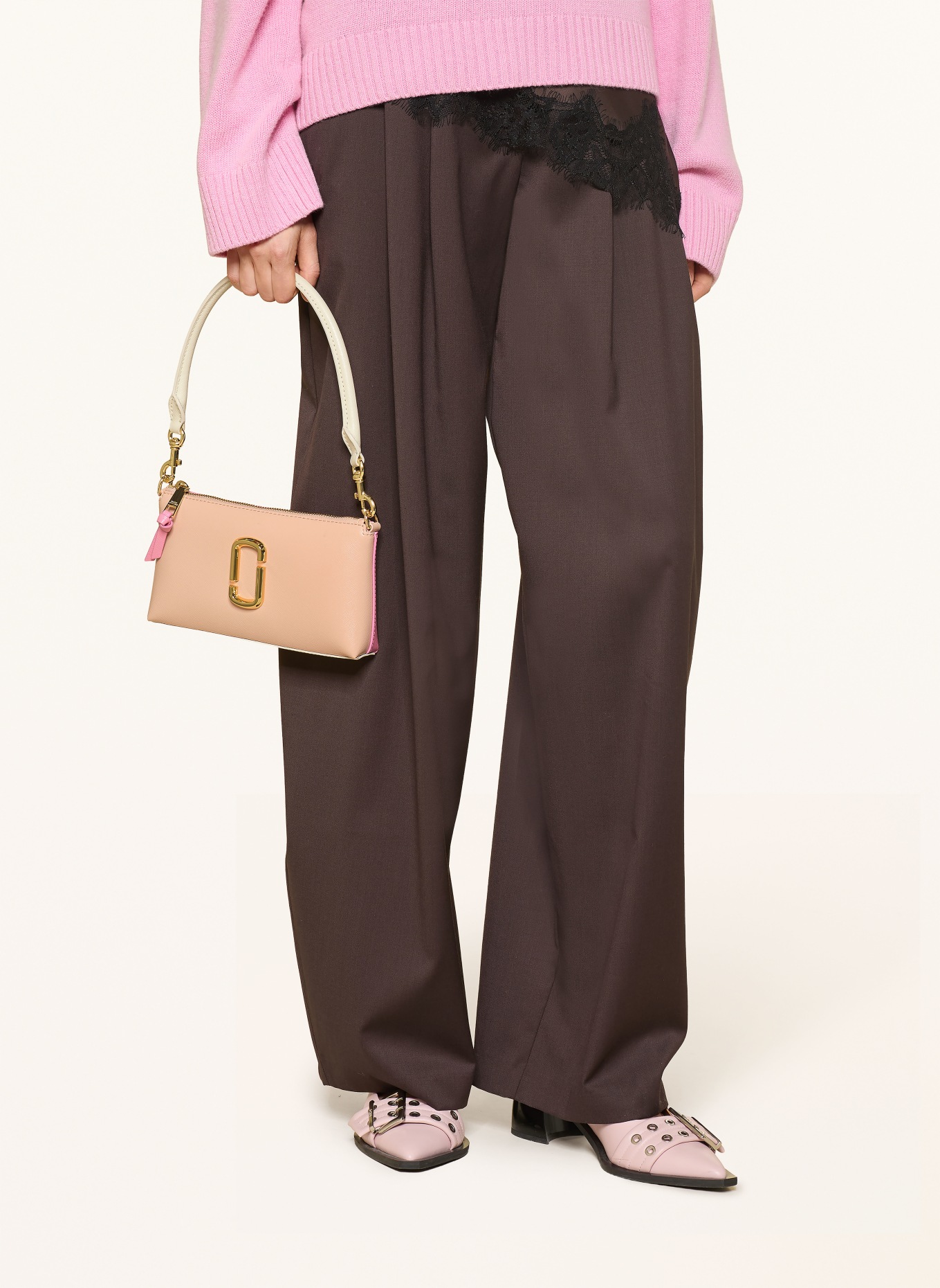 MARC JACOBS THE POCHETTE SNAPSHOT shoulder bag: ROSE / GOLD / PINK