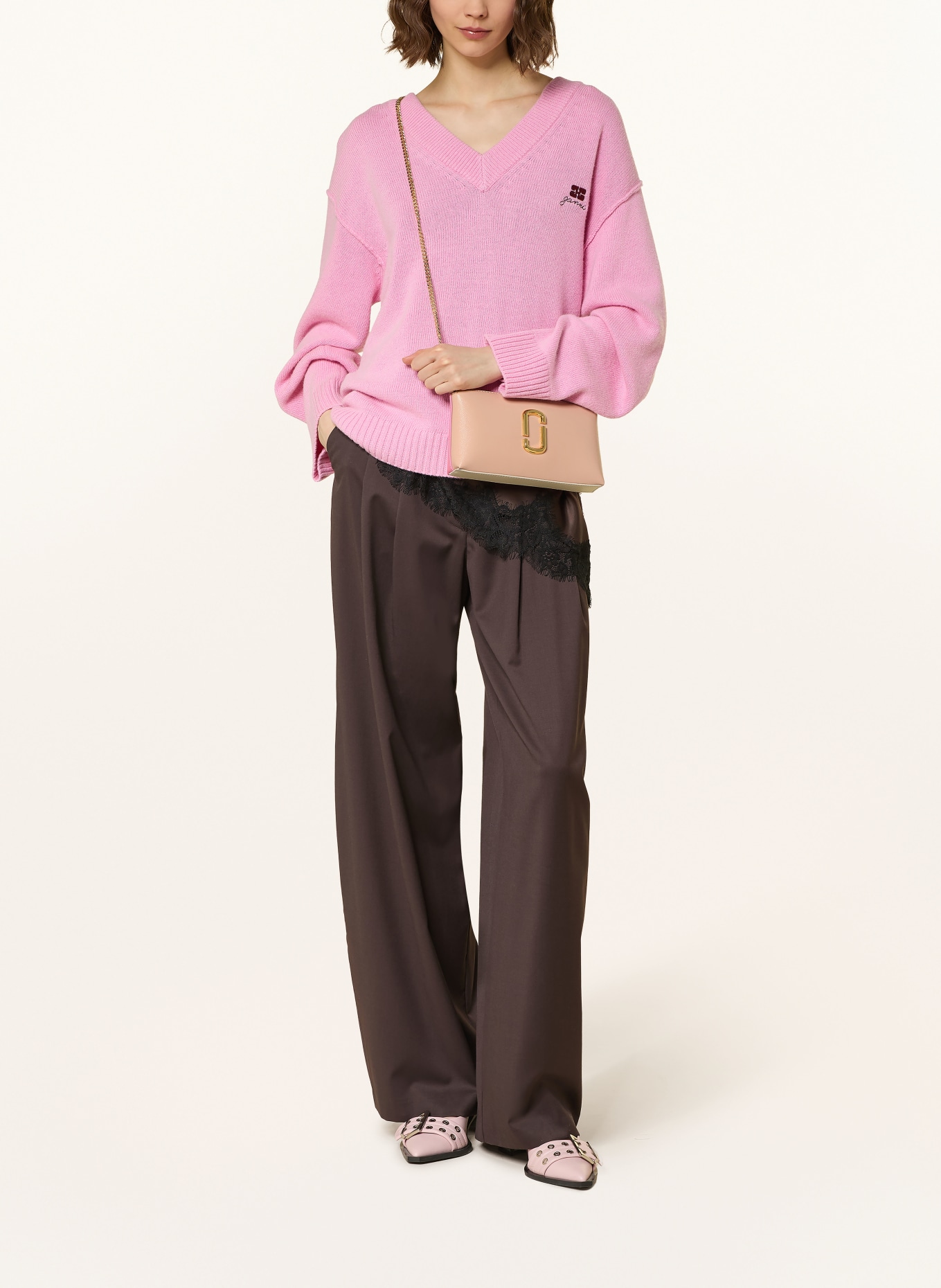 MARC JACOBS THE POCHETTE SNAPSHOT shoulder bag: ROSE / GOLD / PINK