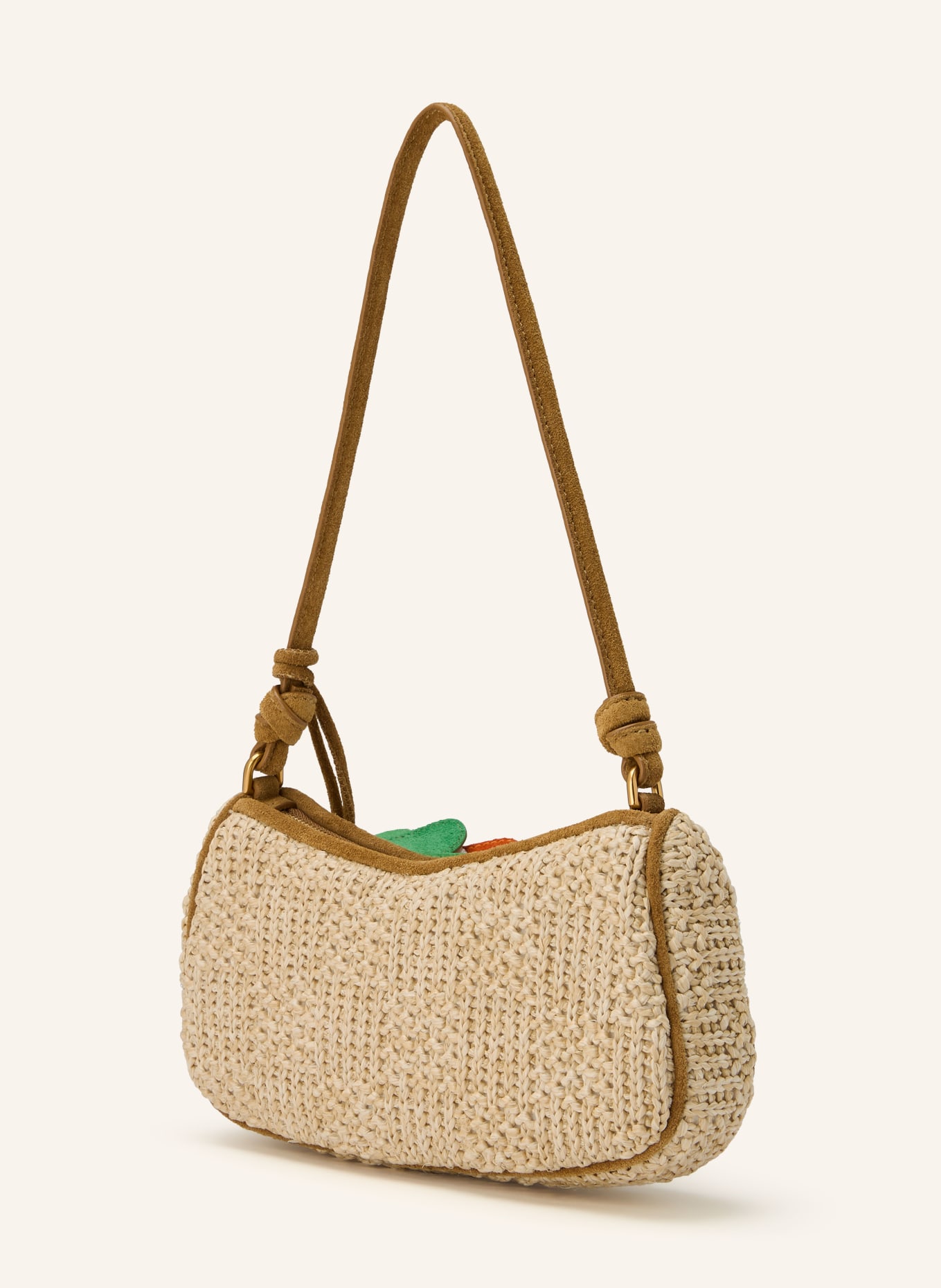 MARC JACOBS Schultertasche THE SUMMER WOVEN CHARM: HELLBRAUN / CAMEL / ORANGE