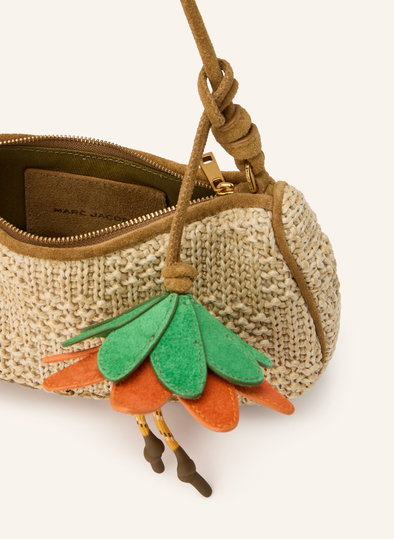 MARC JACOBS Schultertasche THE SUMMER WOVEN CHARM: HELLBRAUN / CAMEL / ORANGE