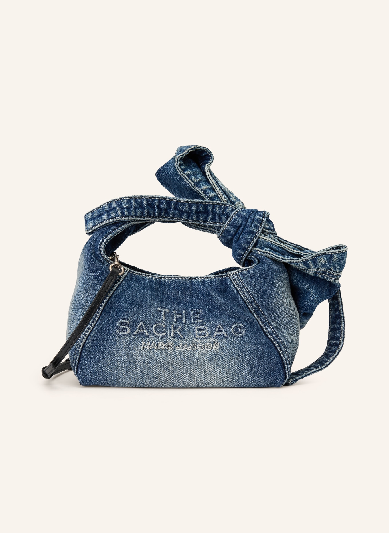 MARC JACOBS Sac à main THE BOW DENIM MINI SACK BAG avec pochette: BLEU
