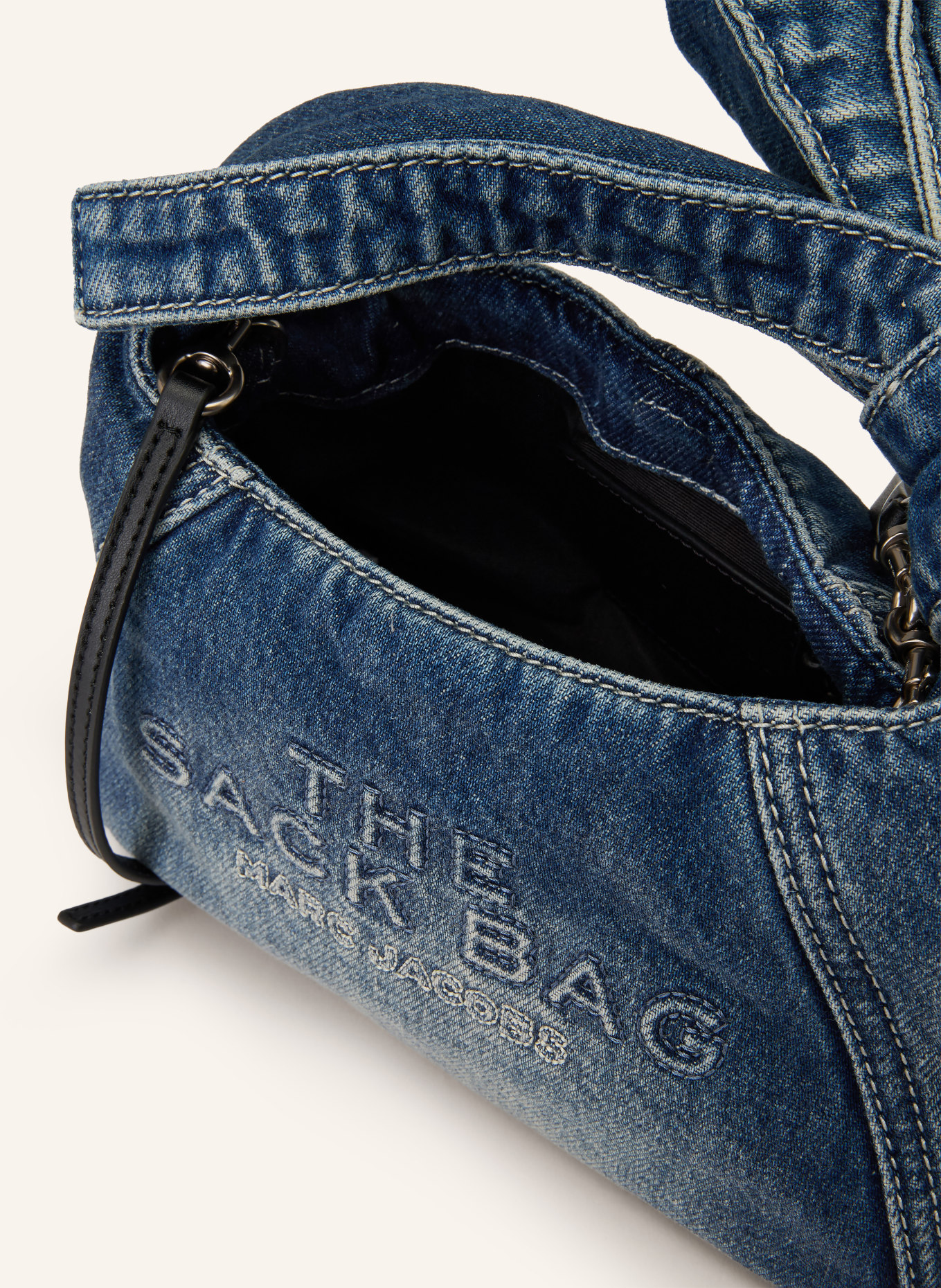 MARC JACOBS Sac à main THE BOW DENIM MINI SACK BAG avec pochette: BLEU