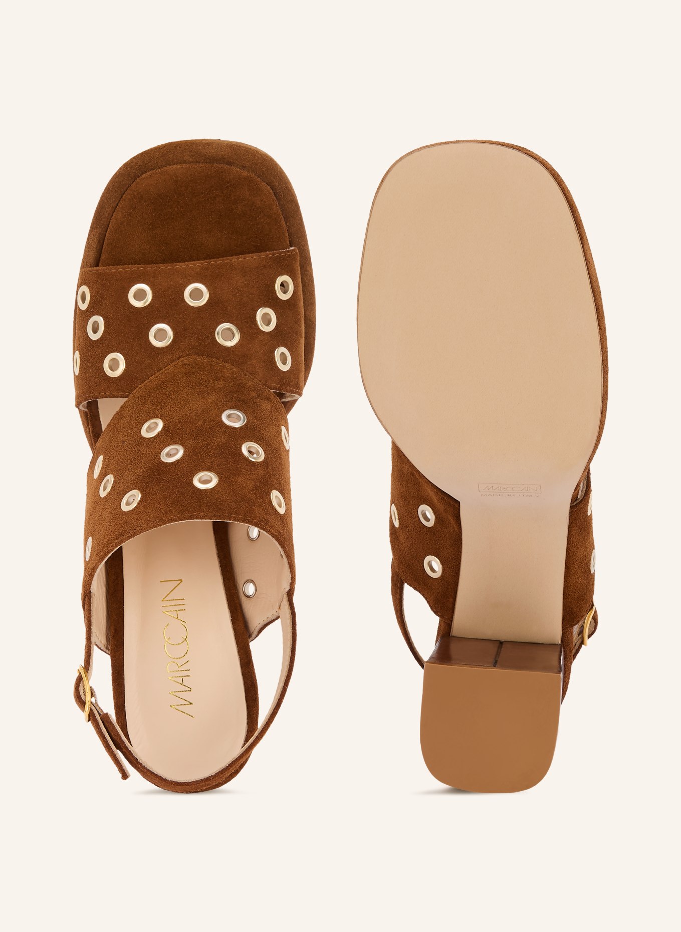 MARC CAIN Ankle-strap sandals: 488 etruscan red