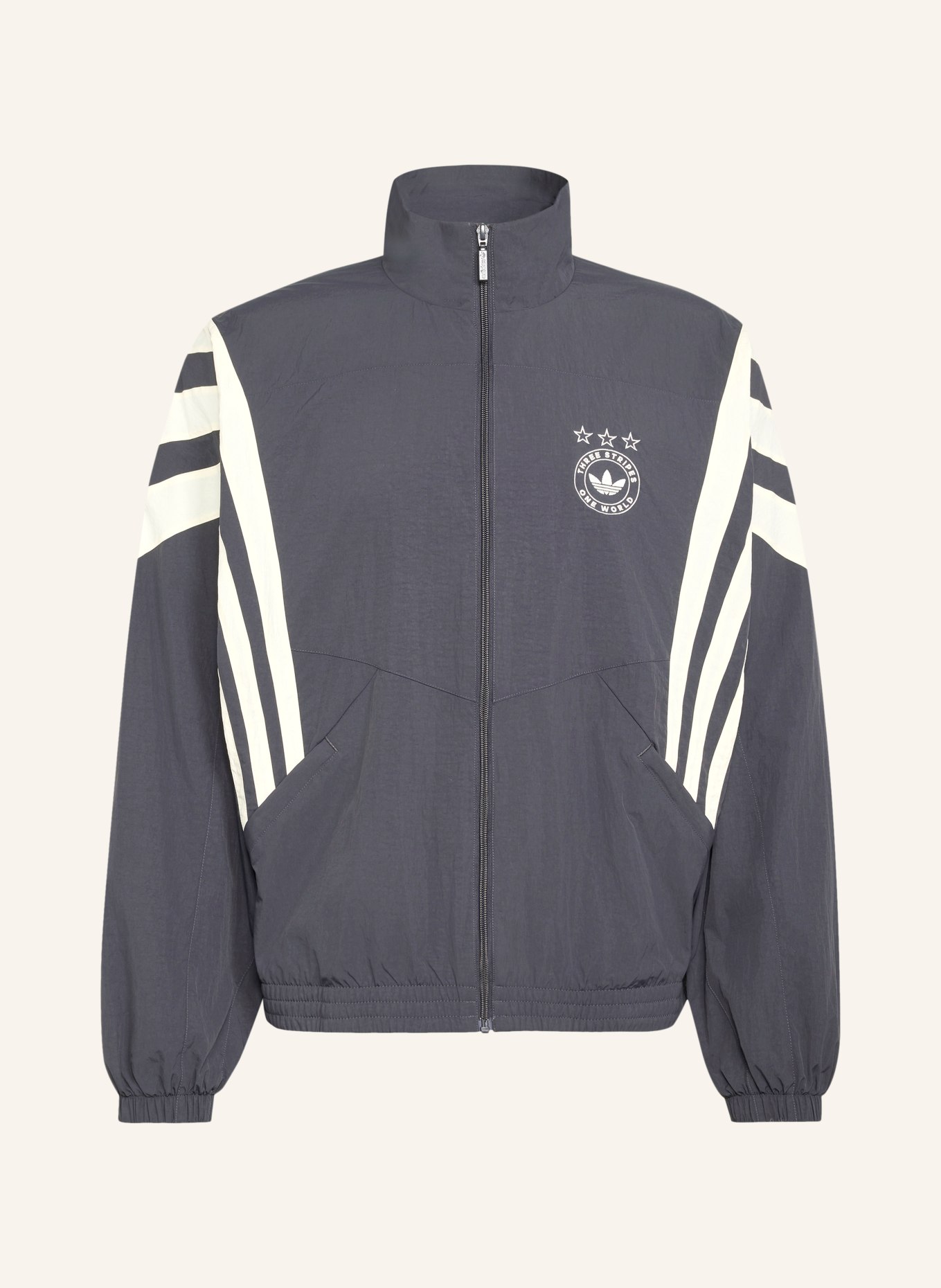 adidas Originals ORIGINALS SANTIAGO Training Jacket: DARK GRAY / WHITE