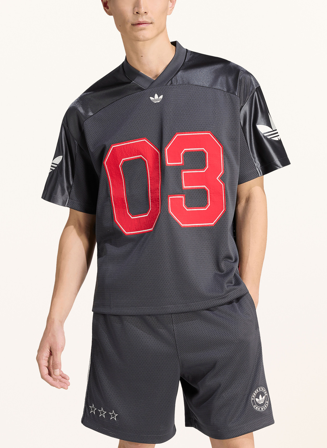 adidas Originals T-shirt ORIGINALS VOETBALSHIRT: DONKERGRIJS / ROOD / WIT