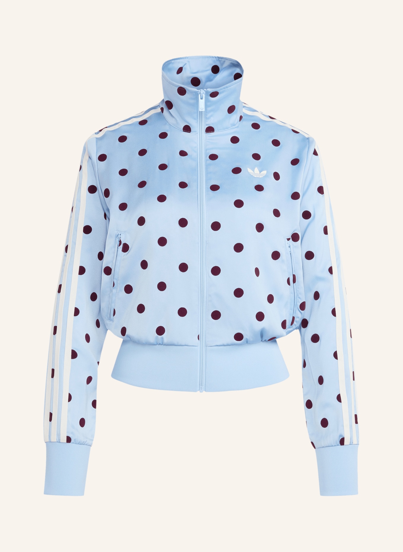 adidas Originals Veste en molleton SATIN POLKA DOTS TT: BLEU CLAIR / ROUGE FONCÉ / BLANC