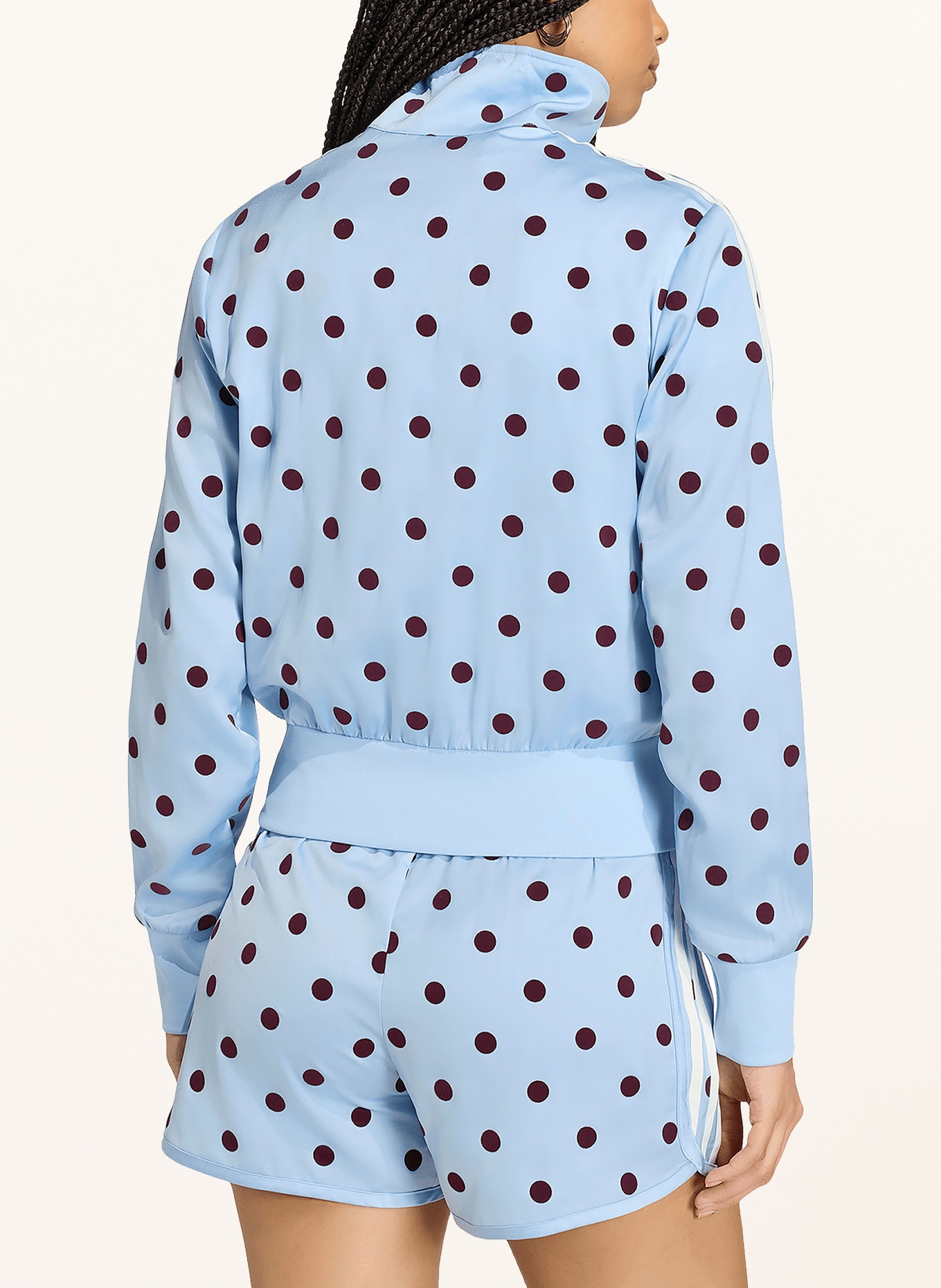 adidas Originals Veste en molleton SATIN POLKA DOTS TT: BLEU CLAIR / ROUGE FONCÉ / BLANC