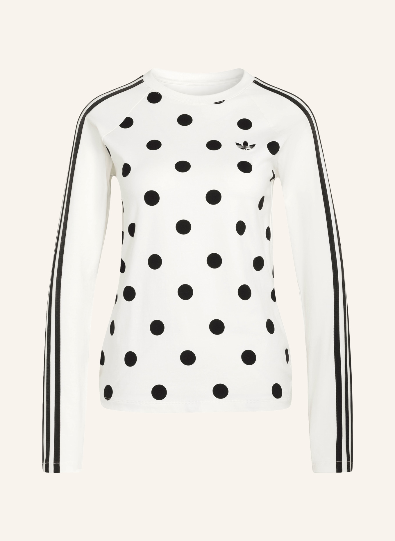 adidas Originals T-shirt met lange mouwen POLKA DOTS SLIM: WIT / ZWART