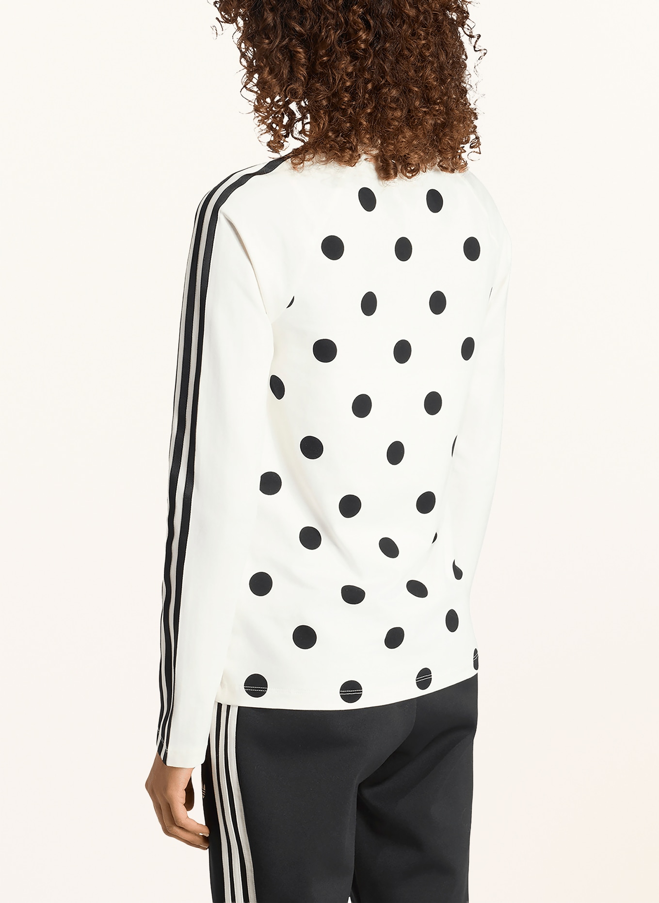 adidas Originals T-shirt met lange mouwen POLKA DOTS SLIM: WIT / ZWART