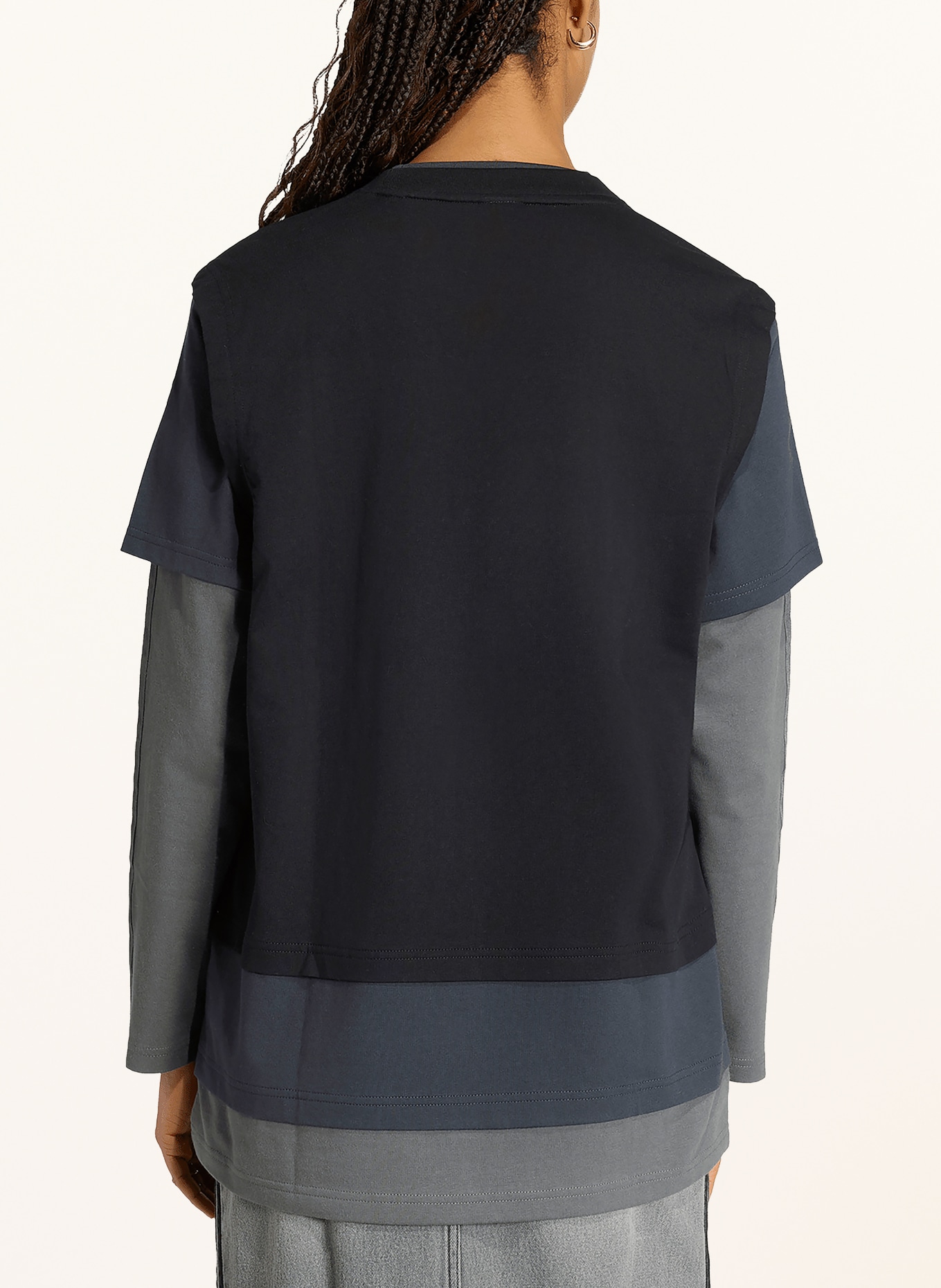 adidas Originals T-shirt met lange mouwen LOOSE LAYERED LONG SLEEVE: ZWART / DONKERGRIJS