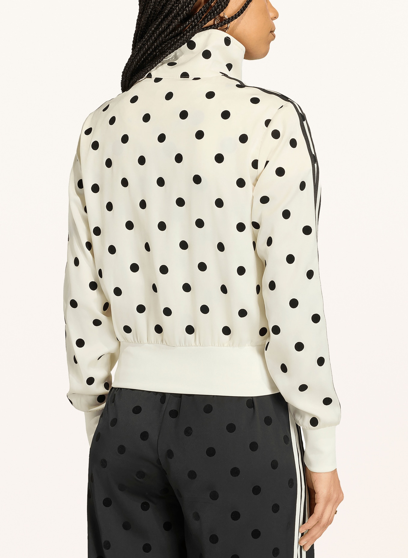 adidas Originals Satijnen jasje SATIN POLKA DOTS: WIT / ZWART