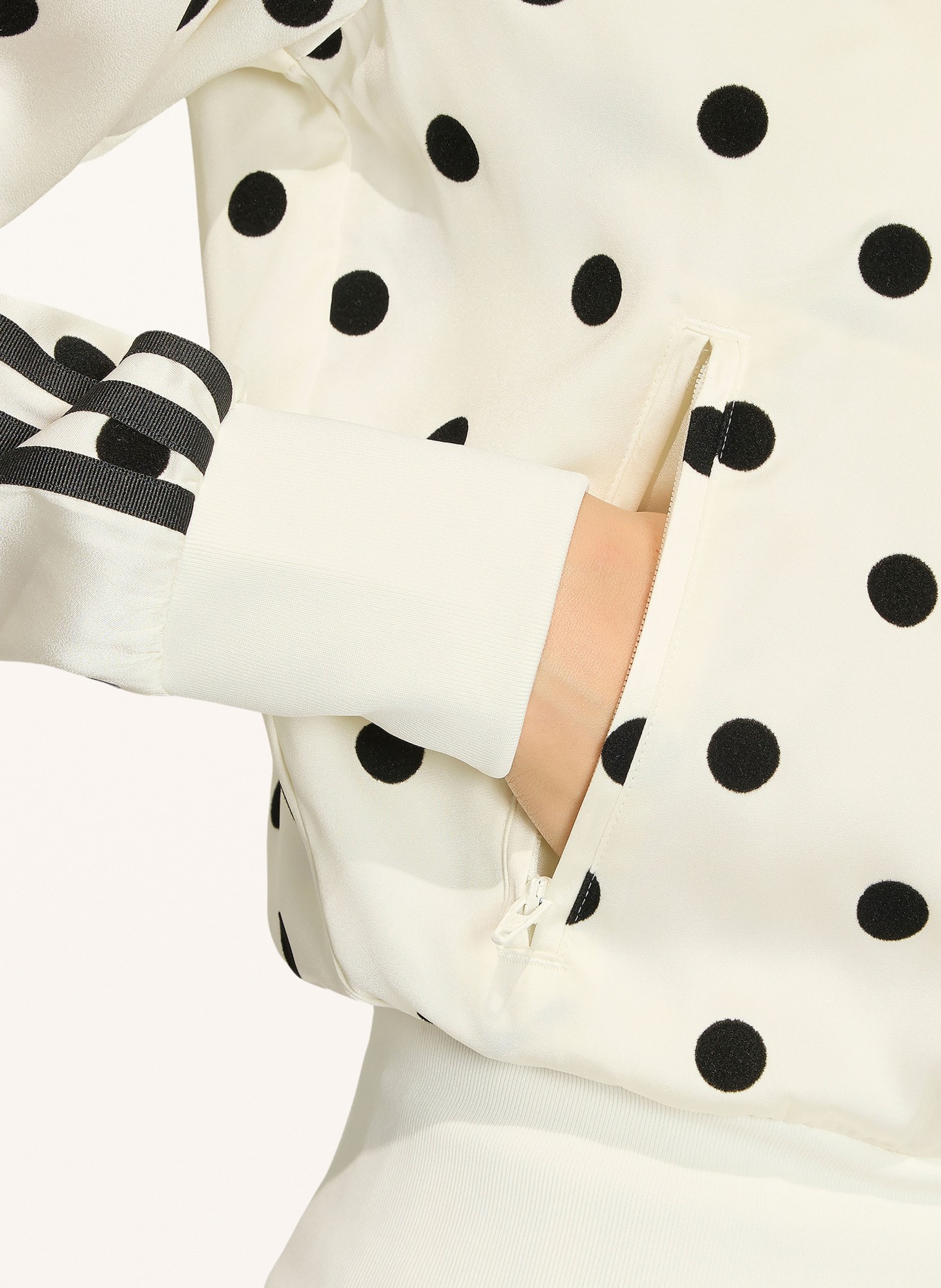 adidas Originals Satijnen jasje SATIN POLKA DOTS: WIT / ZWART