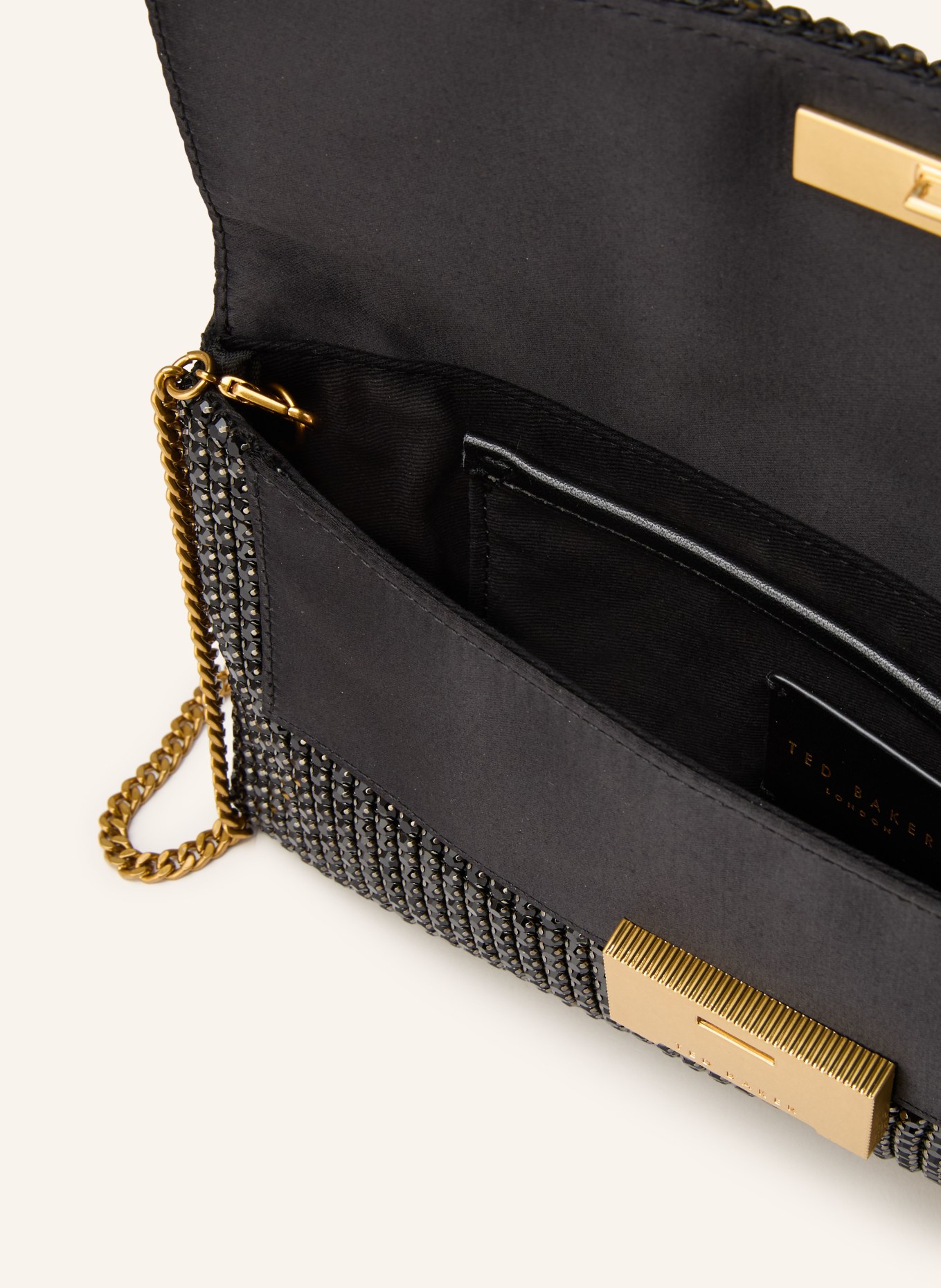 TED BAKER Schoudertas KRISTN met sierstenen: ZWART / GOUD