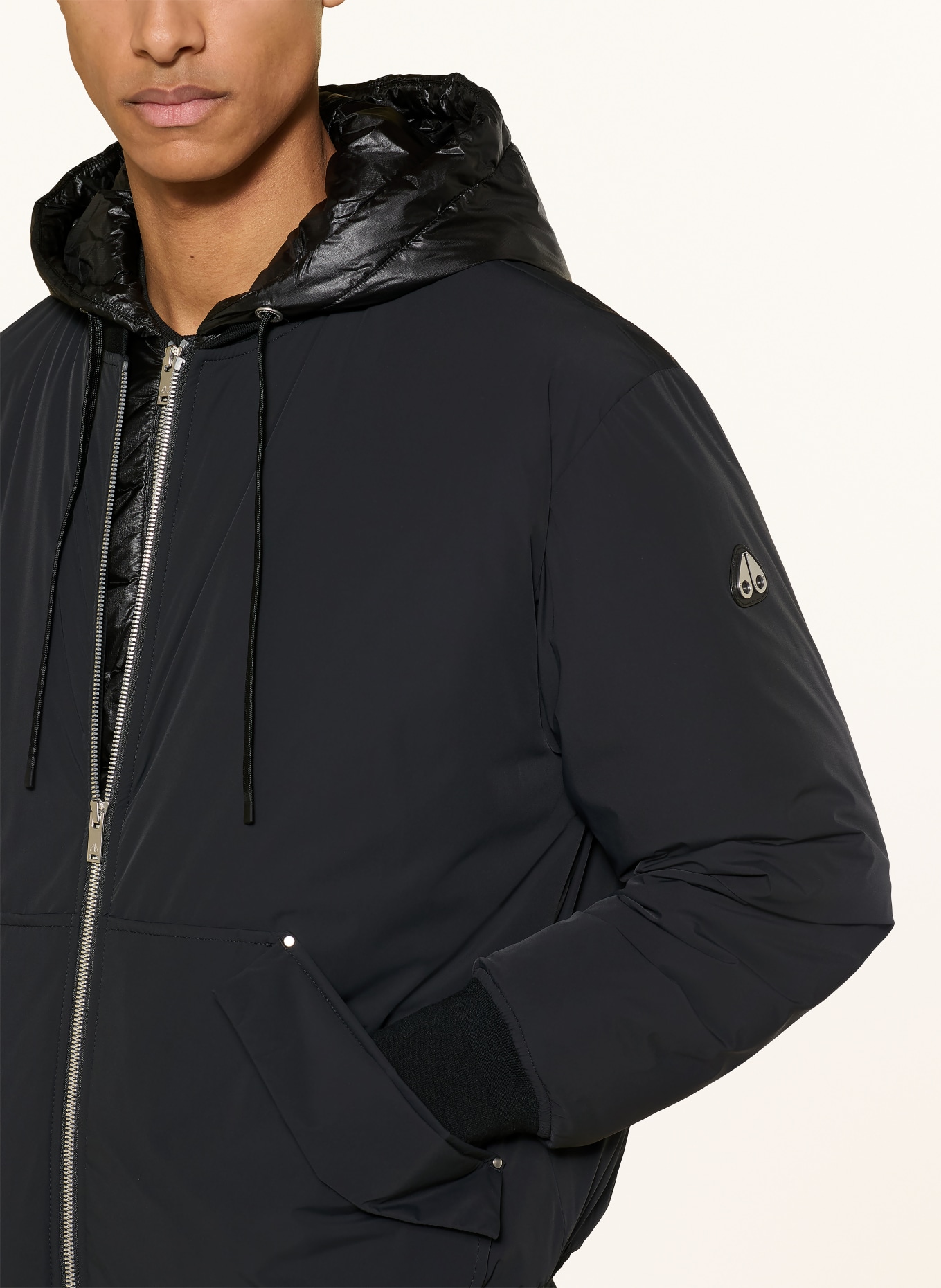 MOOSE KNUCKLES Blouson BRIXTON avec bandeau amovible: NOIR