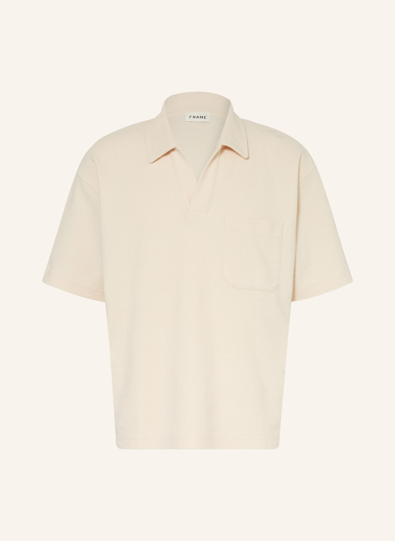 FRAME Terry cloth polo shirt: BEIGE
