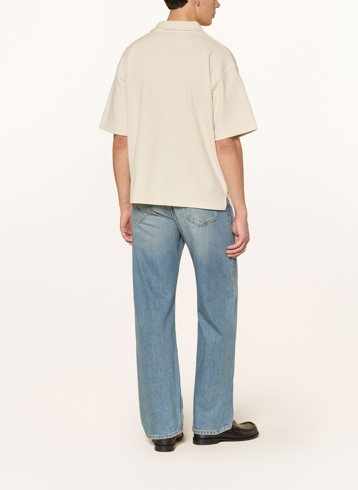 FRAME Terry cloth polo shirt: BEIGE