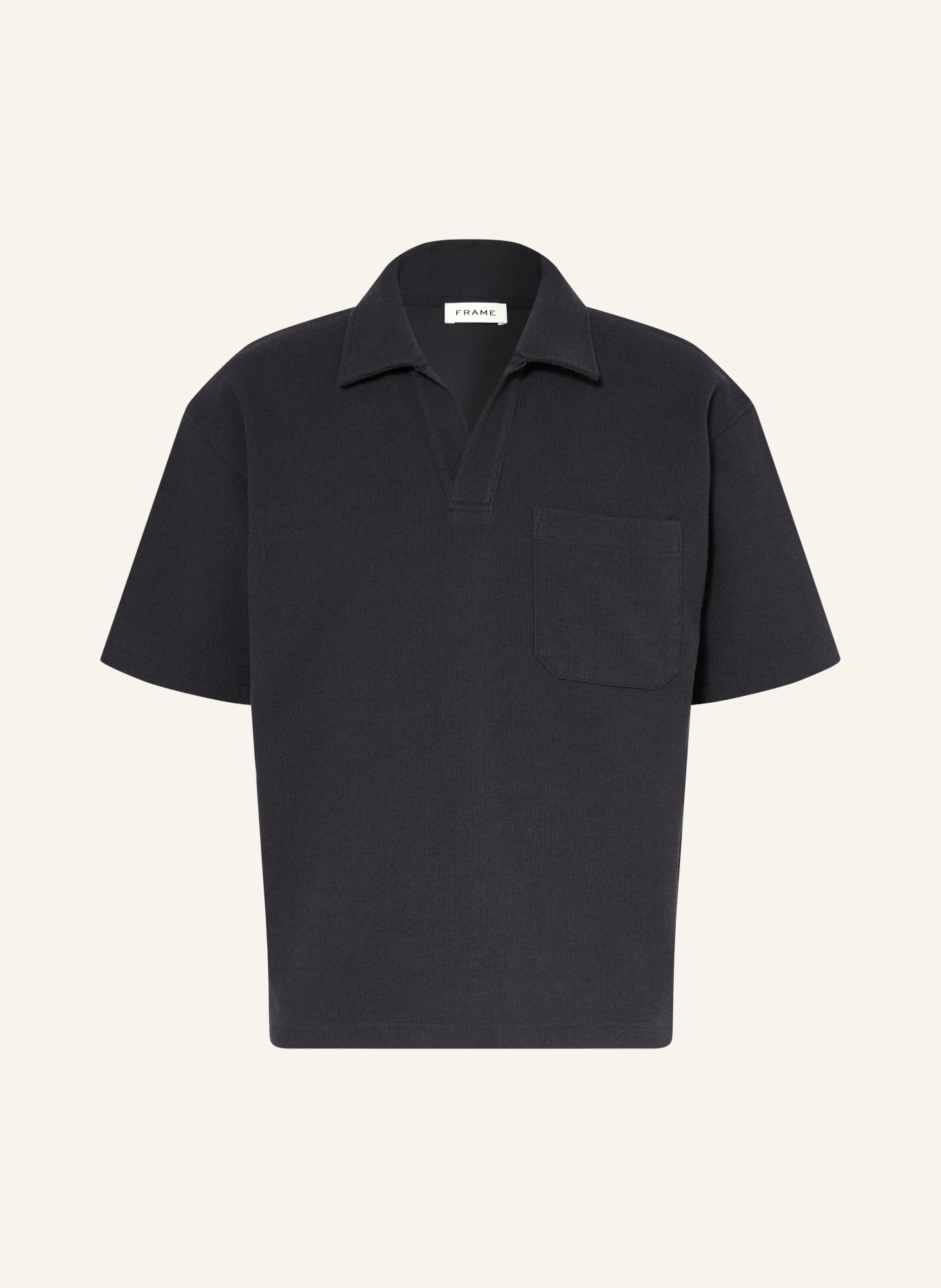 FRAME Terry cloth polo shirt: DARK BLUE