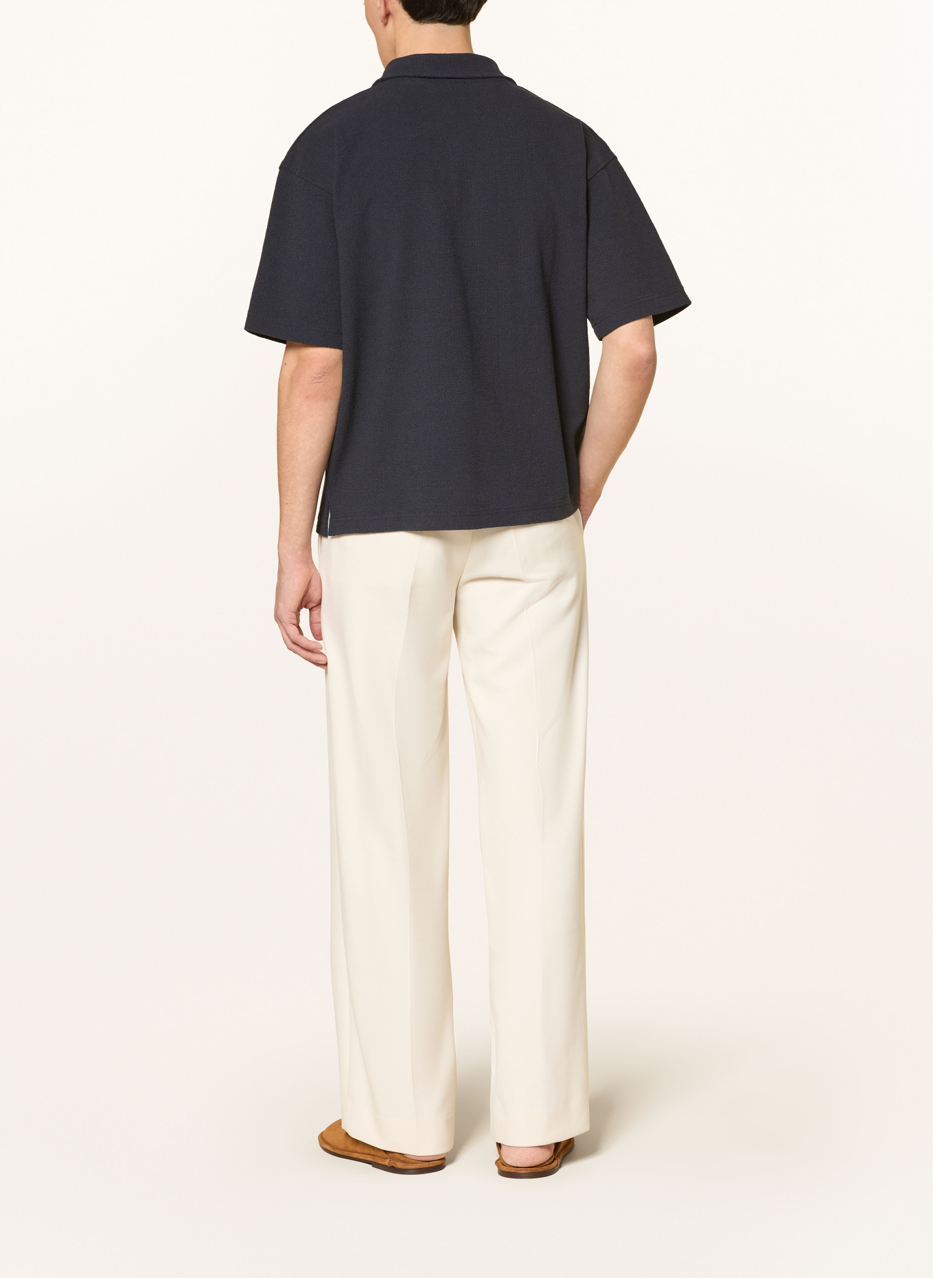 FRAME Terry cloth polo shirt: DARK BLUE