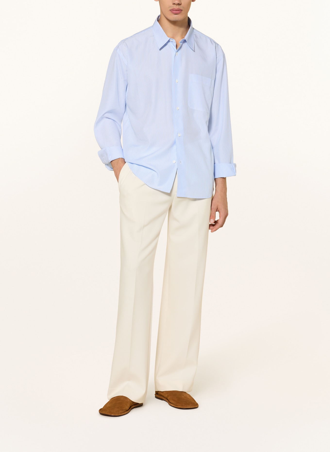 FRAME Comfort Fit Shirt: LIGHT BLUE / WHITE