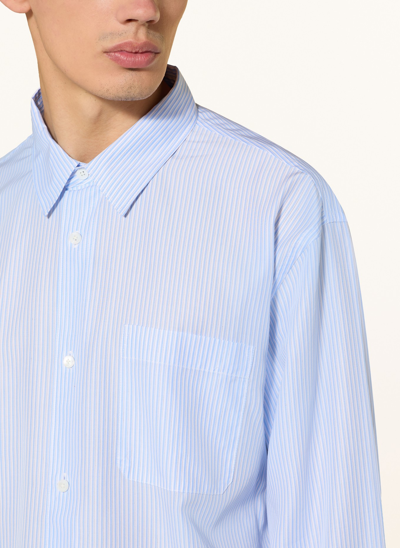 FRAME Comfort Fit Shirt: LIGHT BLUE / WHITE