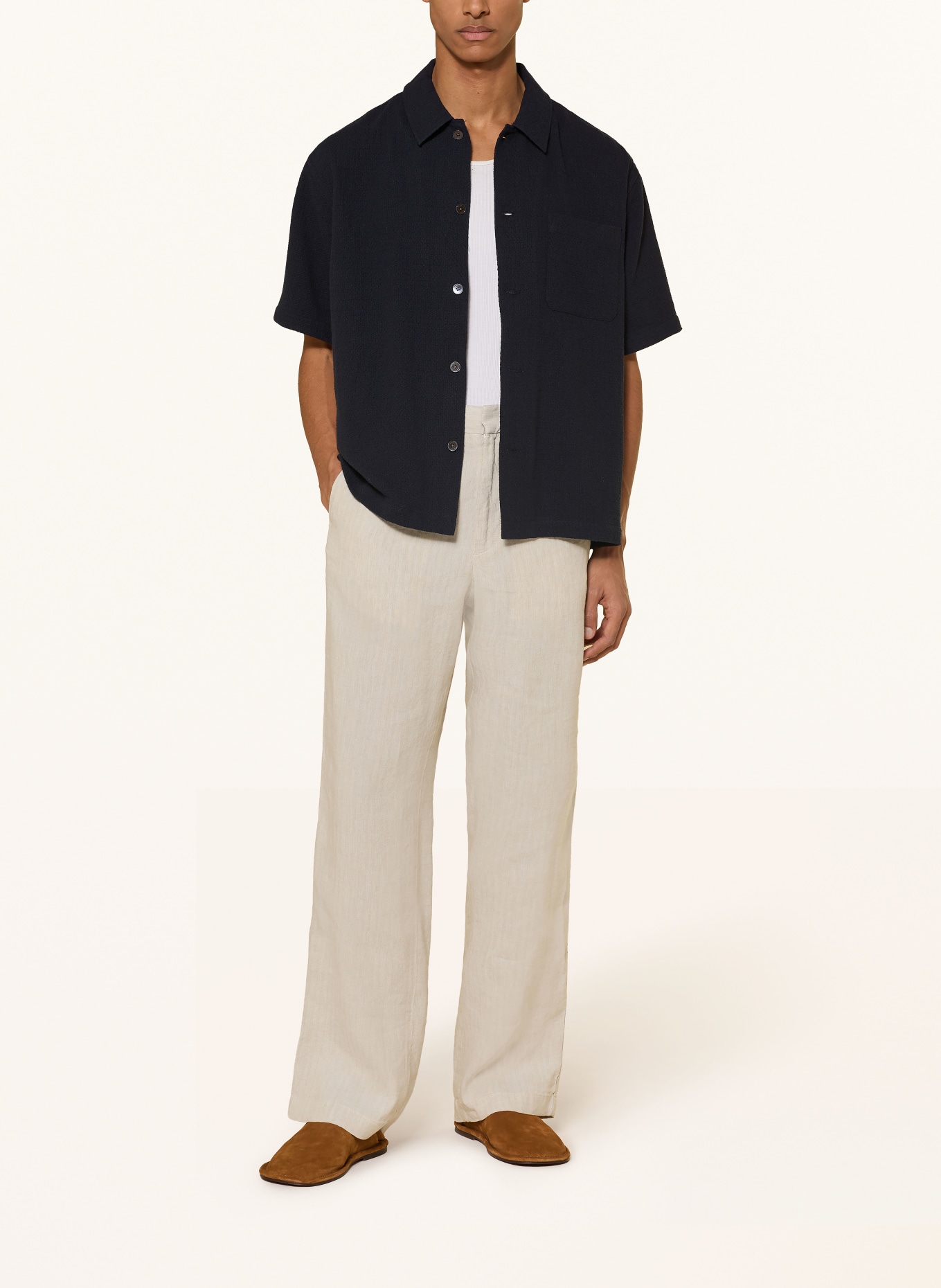 FRAME Kurzarm-Hemd Comfort Fit: DUNKELBLAU