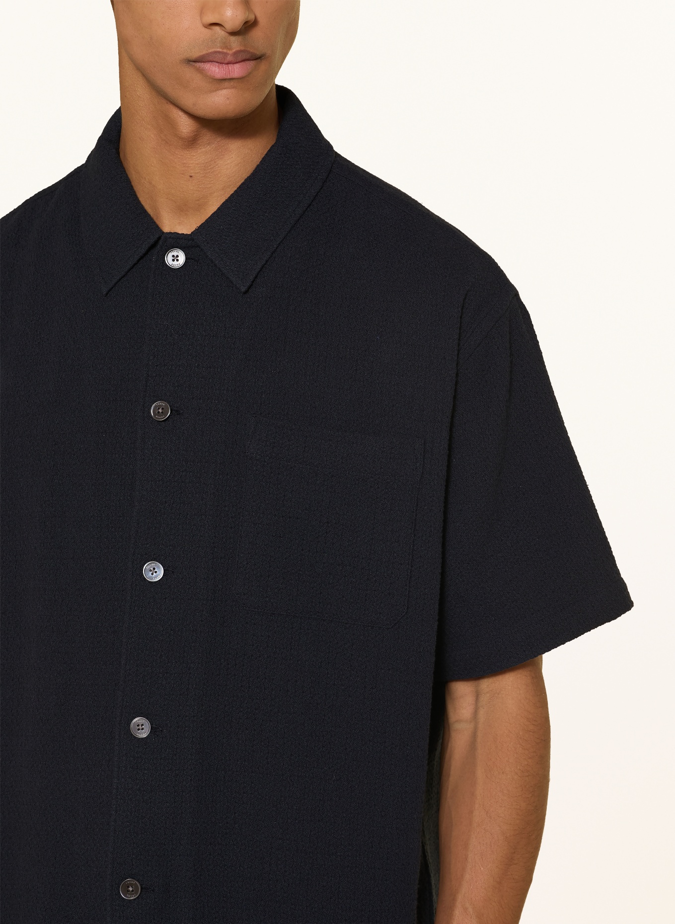 FRAME Kurzarm-Hemd Comfort Fit: DUNKELBLAU