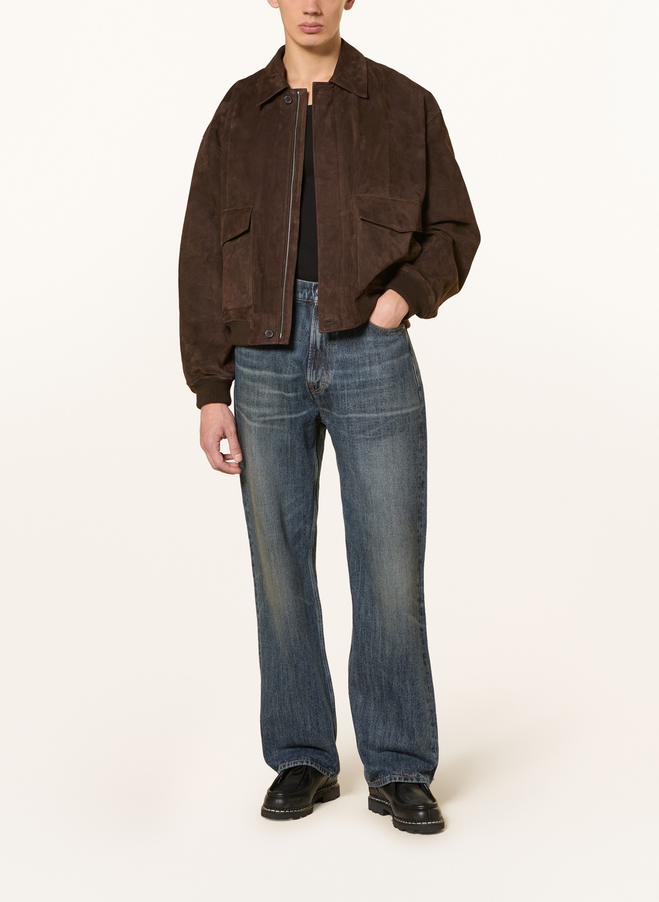 FRAME Lederjacke: DUNKELBRAUN