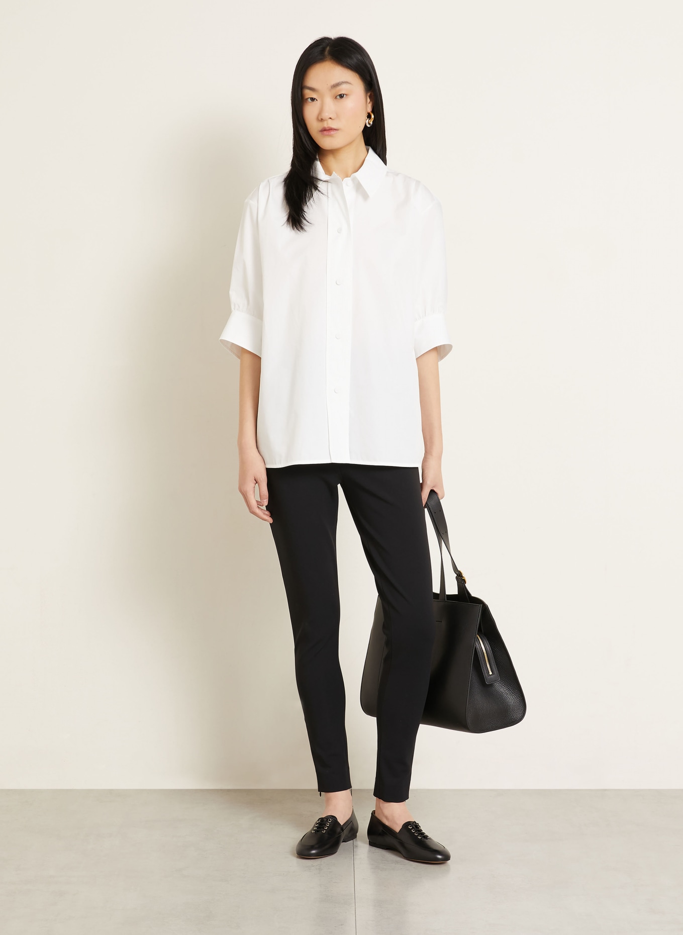 JIL SANDER Hemdbluse mit 3/4-Arm: WEISS