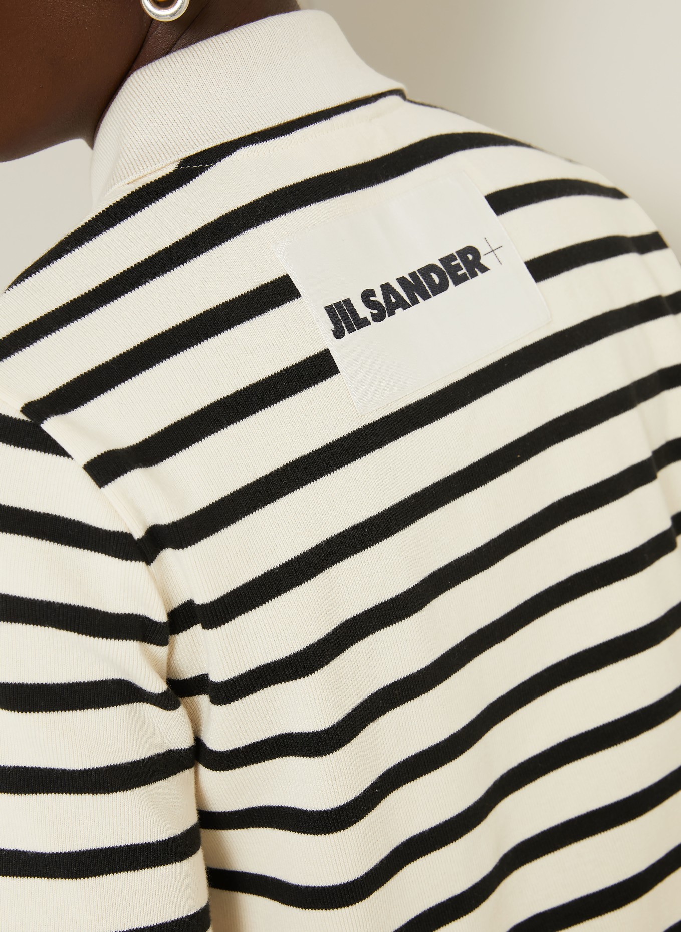 JIL SANDER Polo en maille: NOIR / ÉCRU