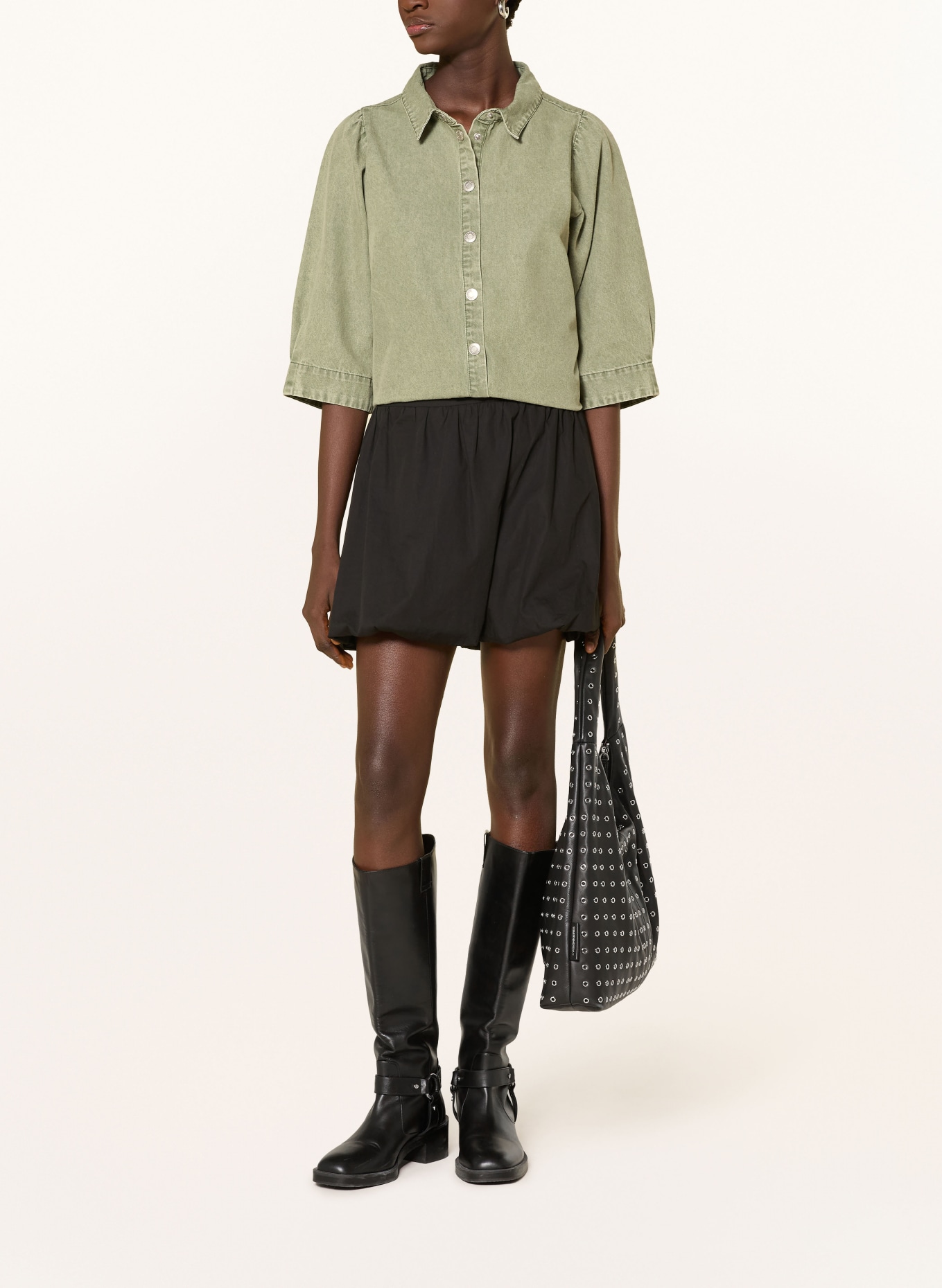 lollys laundry Denim blouse BONOLL: OLIVE