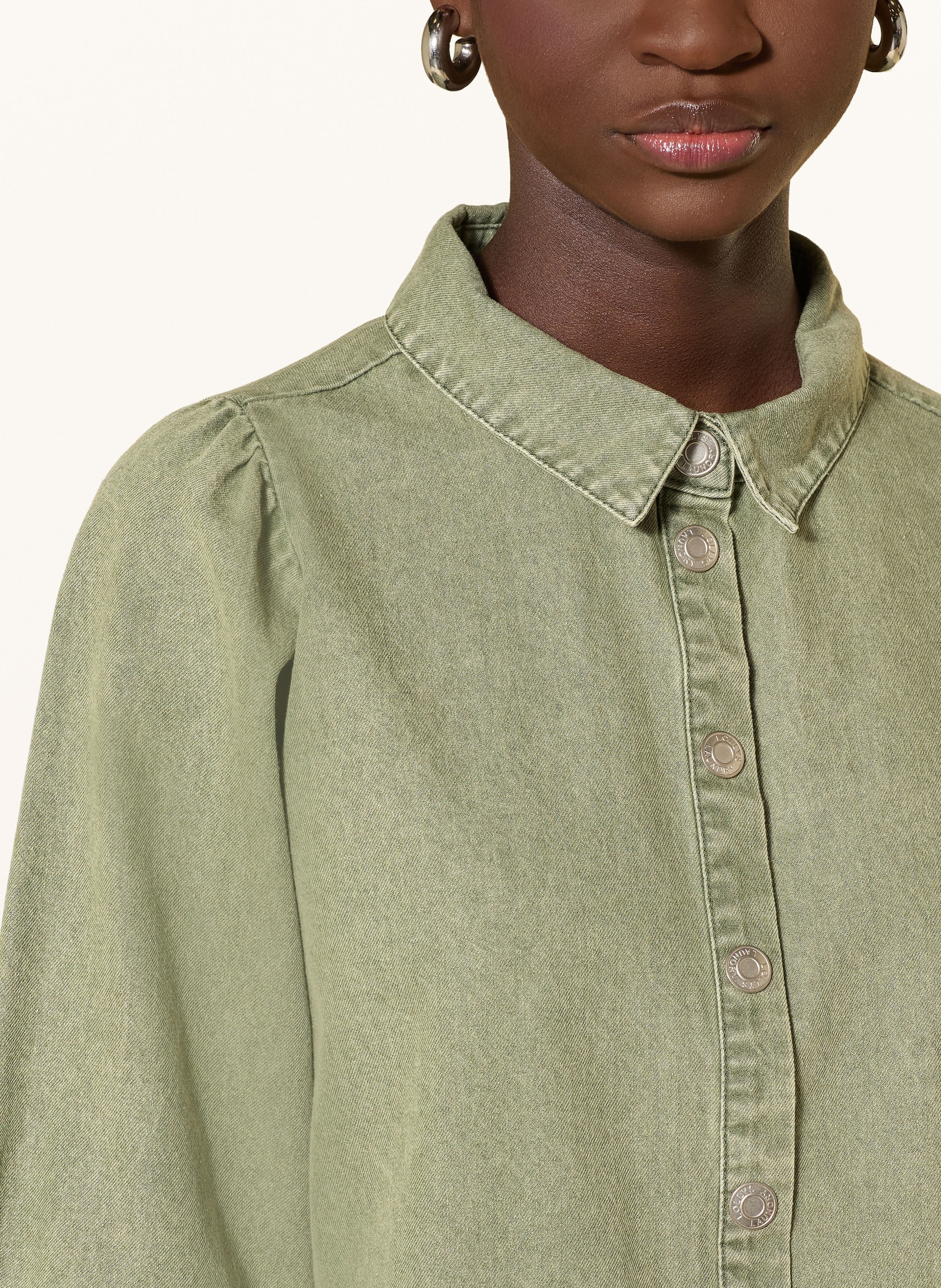 lollys laundry Denim blouse BONOLL: OLIVE